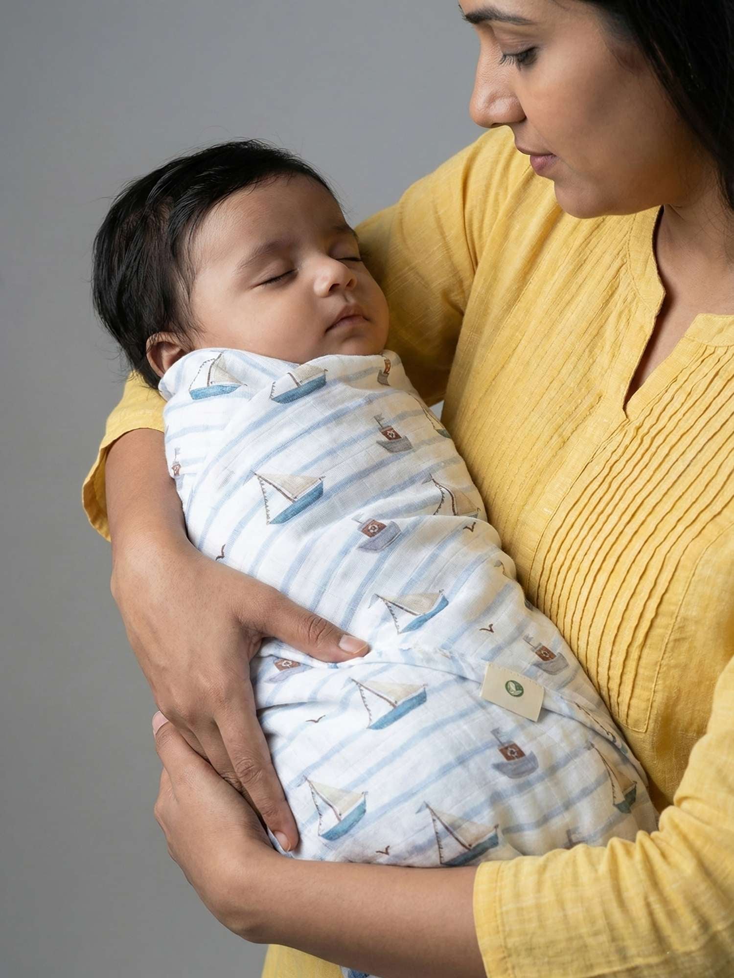 bamboo muslin swaddle - by the sea