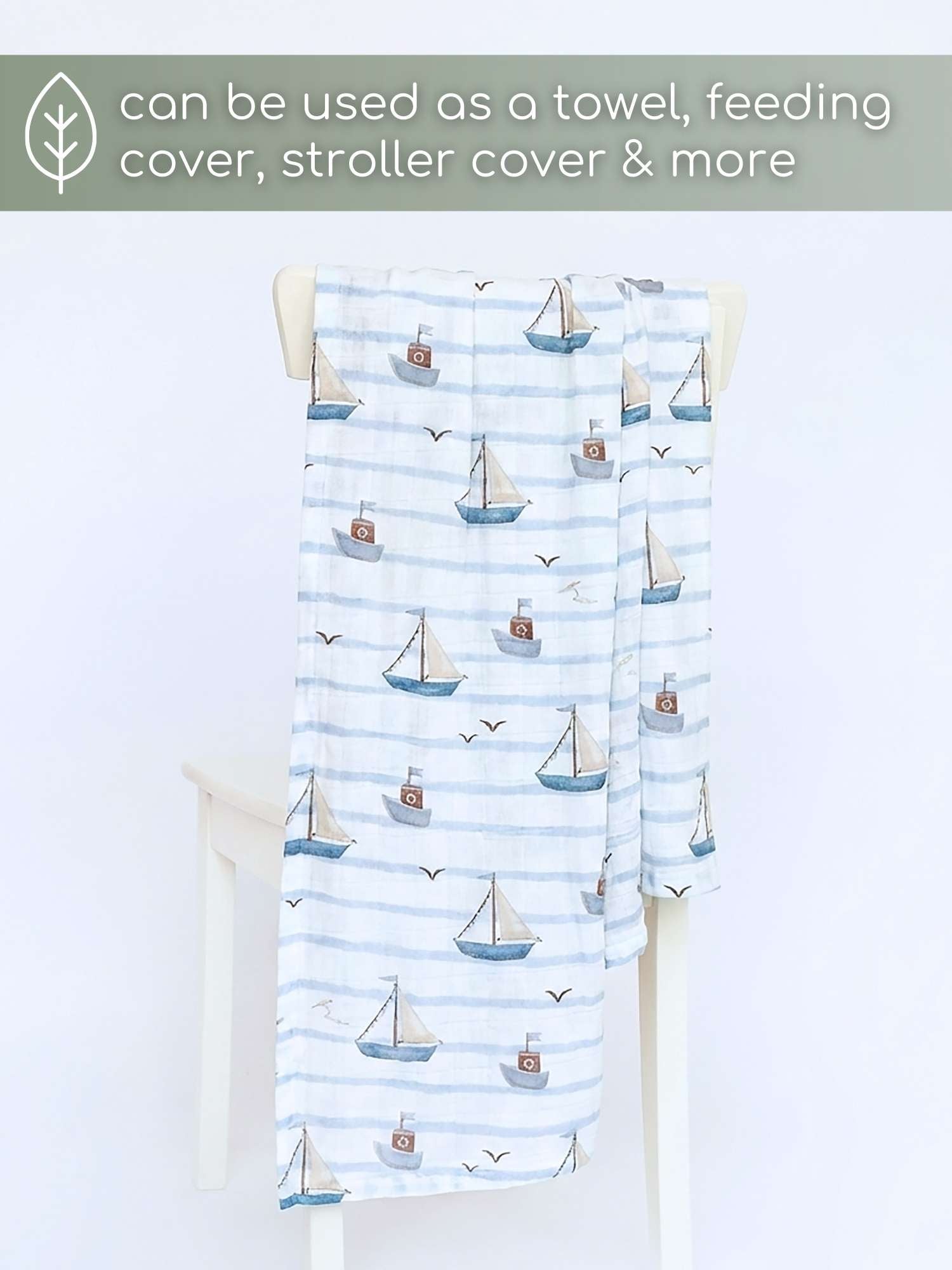 bamboo muslin swaddle - by the sea