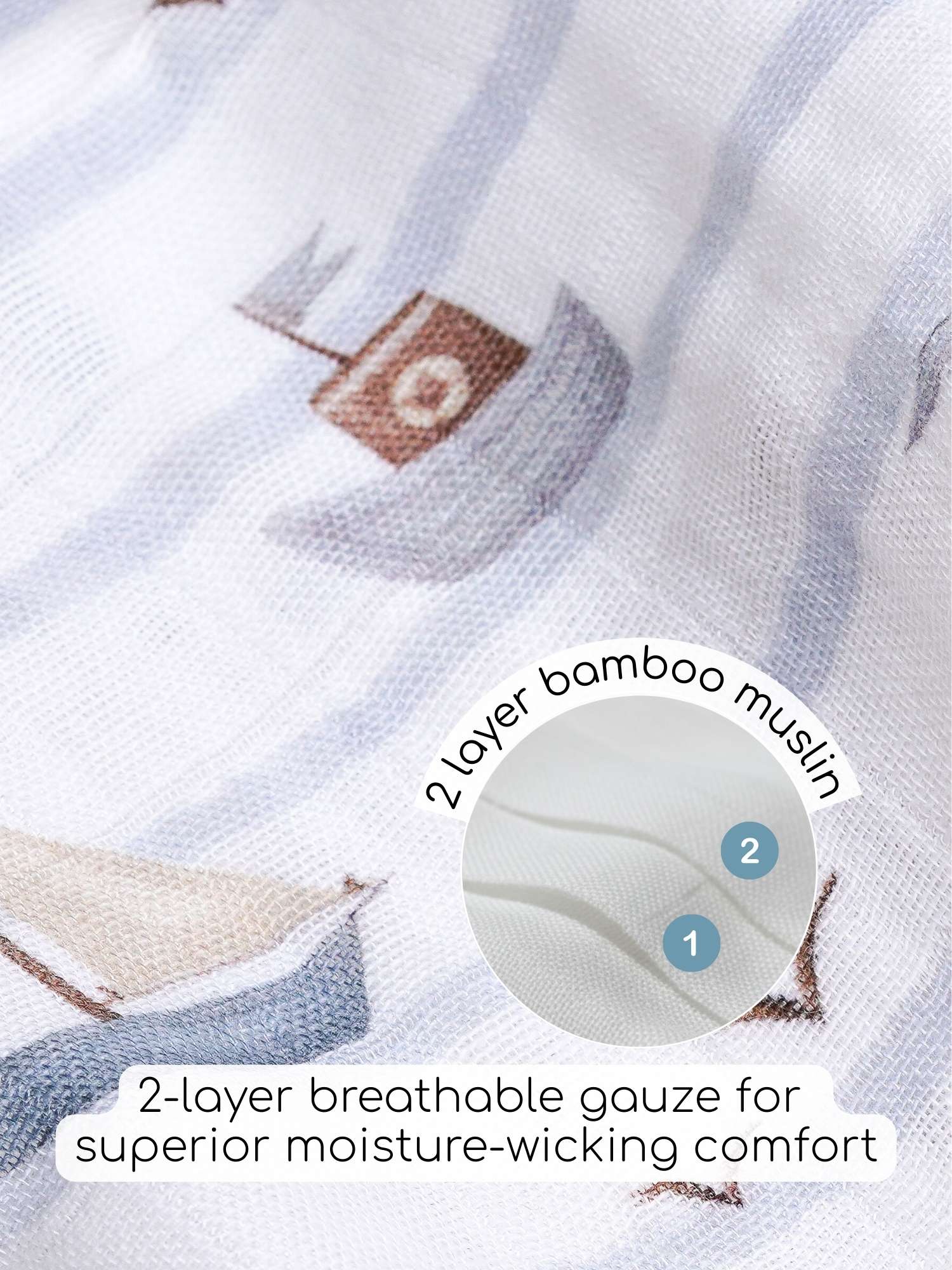 bamboo muslin swaddle - by the sea