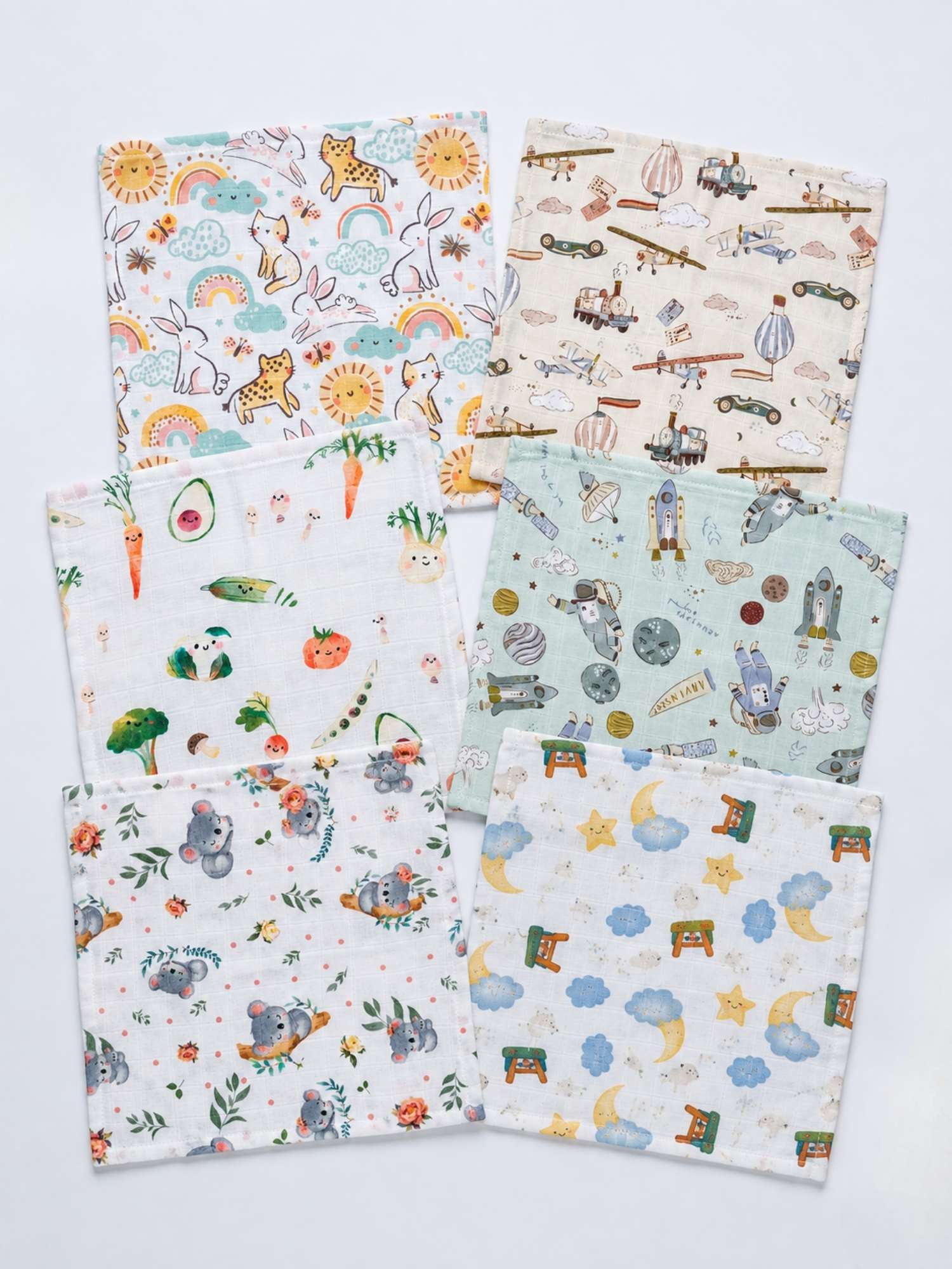 bamboo muslin wash cloth pack of 6
