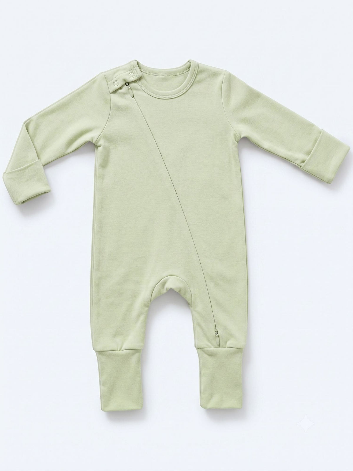 bamboo sleepsuit with reversible mittens & footie