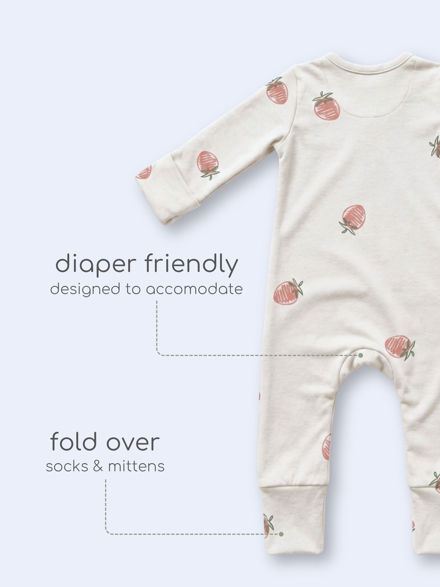 bamboo sleepsuit with reversible mittens & footie