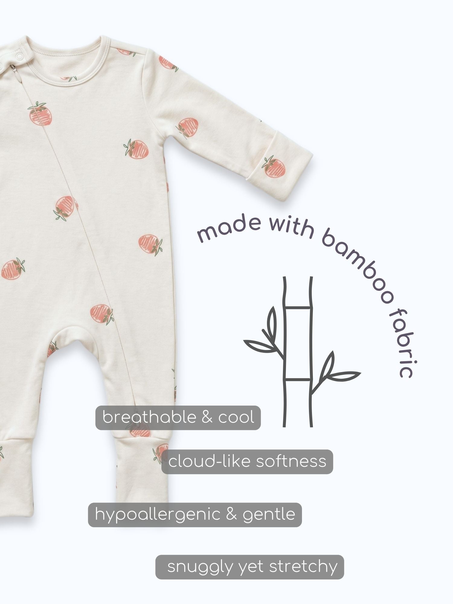 bamboo sleepsuit with reversible mittens & footie
