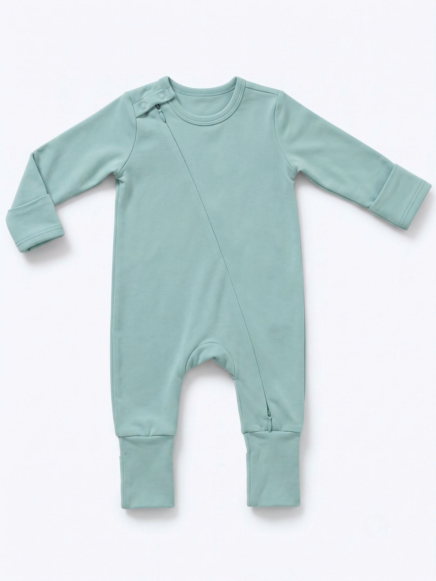bamboo sleepsuit with reversible mittens & footie