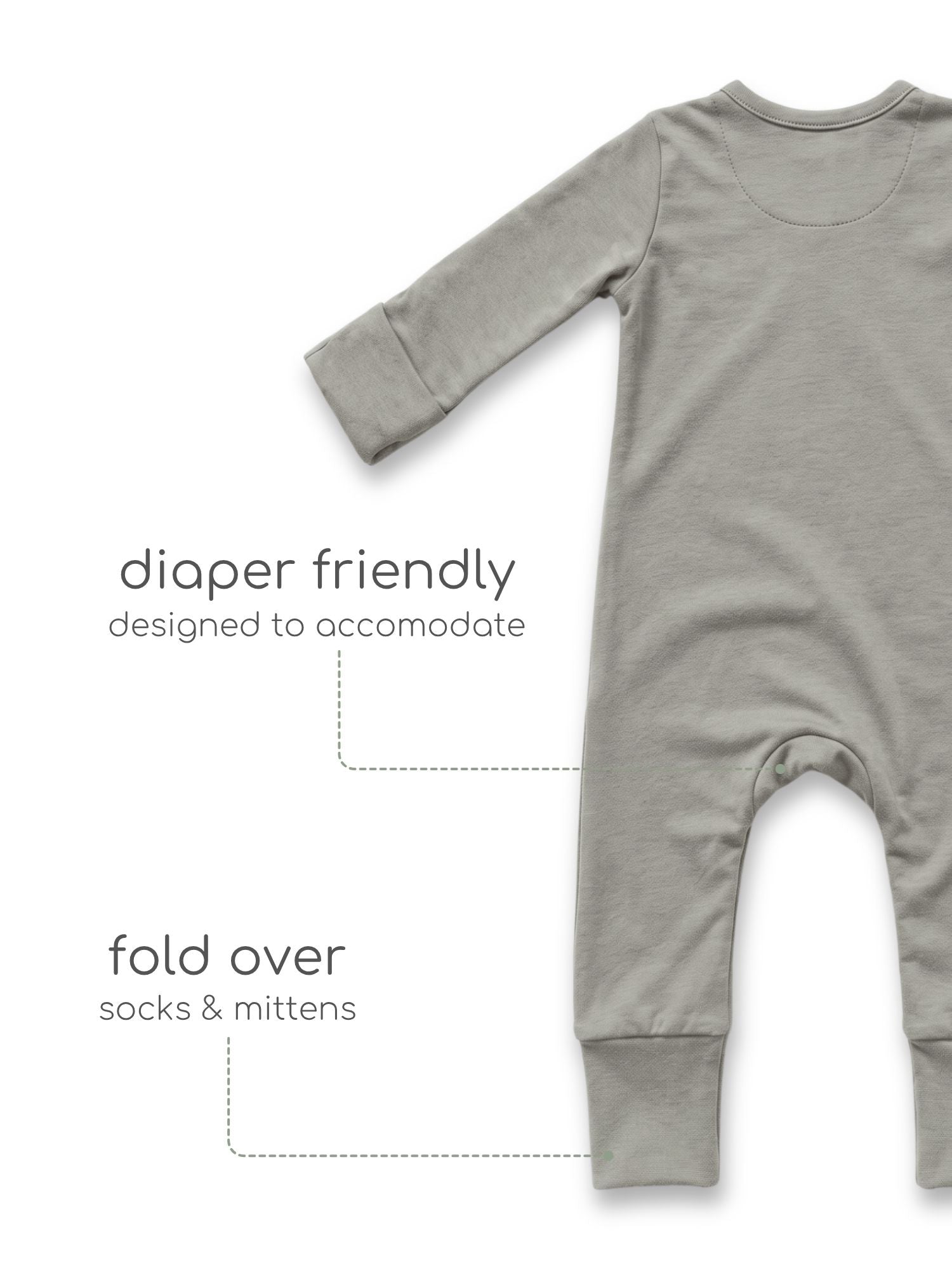 bamboo sleepsuit with reversible mittens & footie