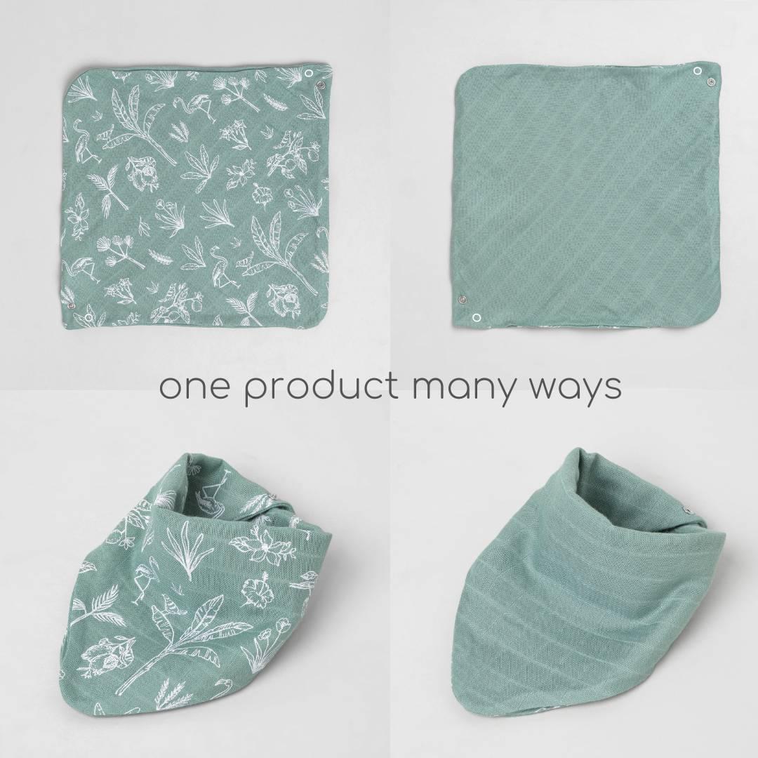 bamboo muslin bandana bib + wash cloth