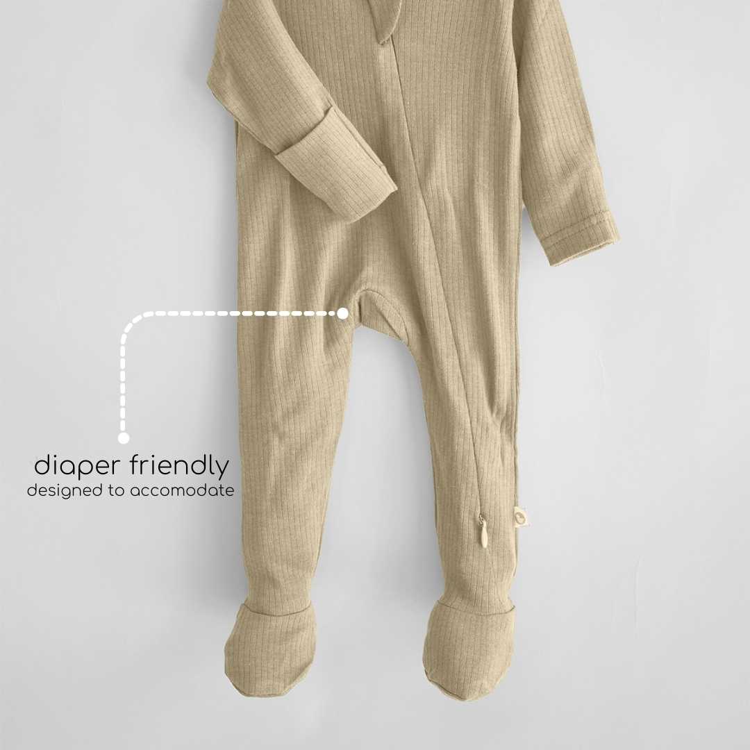 Ribbed Bamboo Footed Sleepsuit