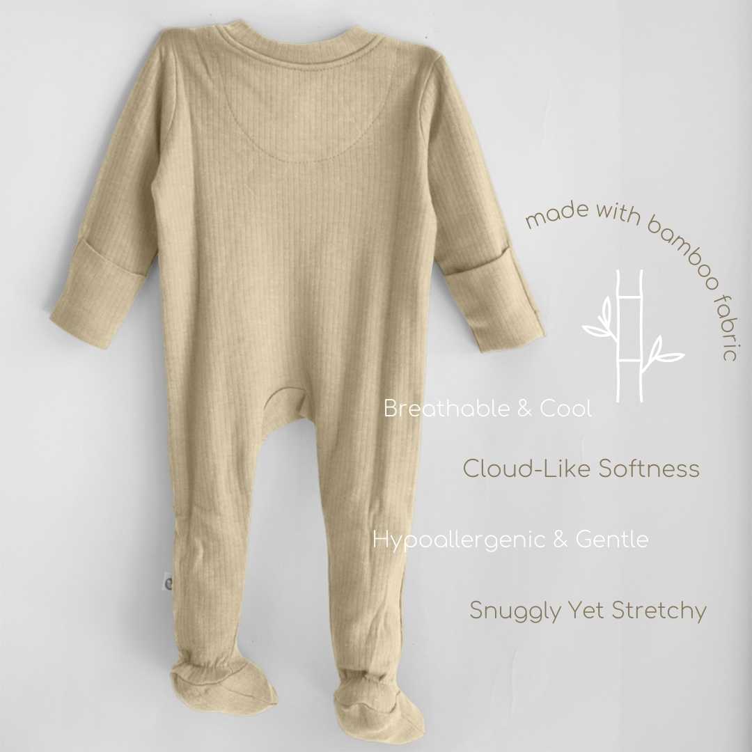 Ribbed Bamboo Footed Sleepsuit