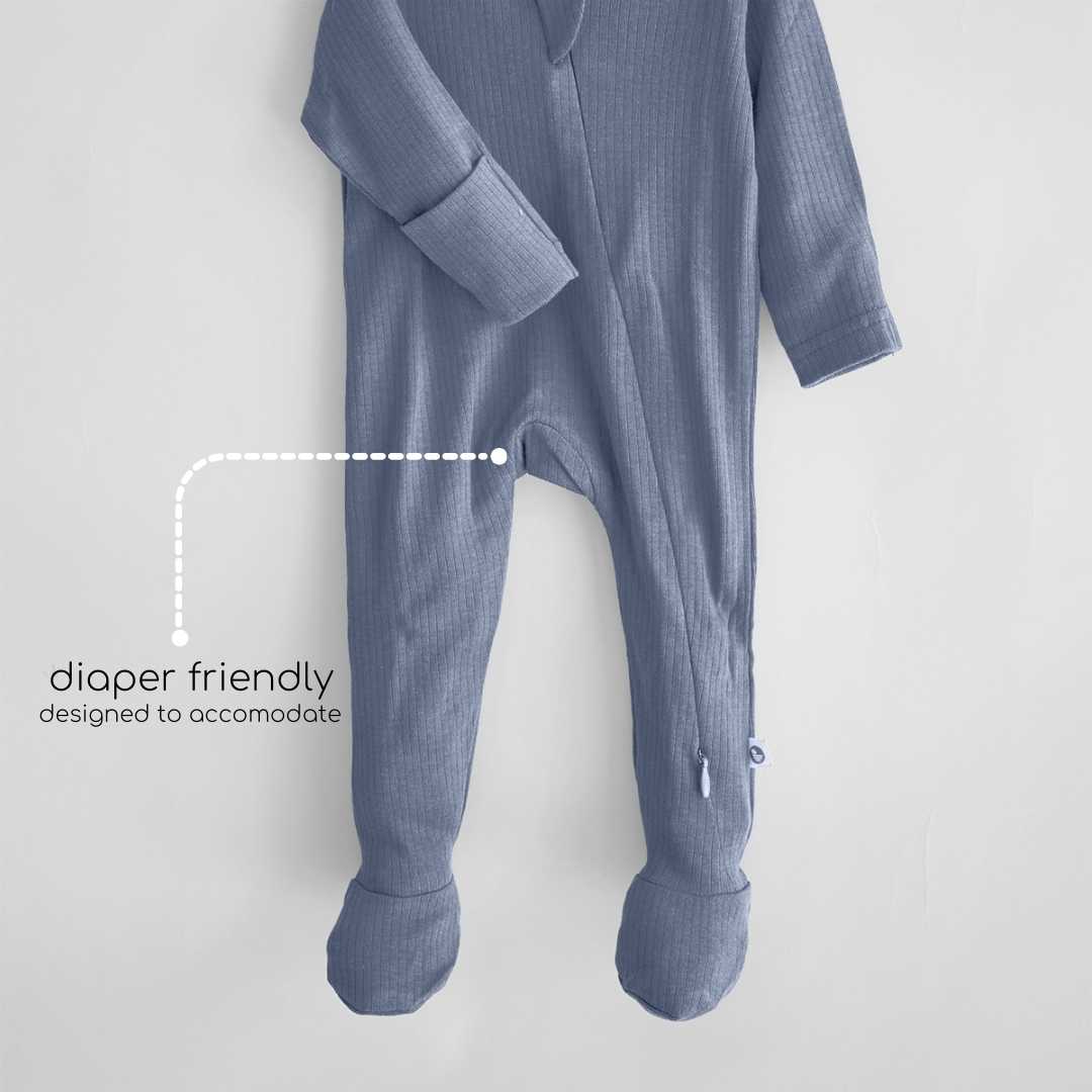 Ribbed Bamboo Footed Sleepsuit