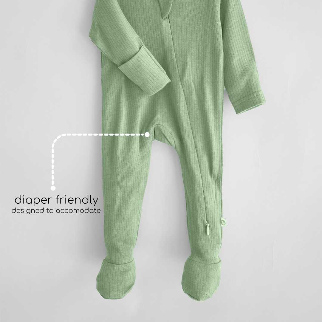 Ribbed Bamboo Footed Sleepsuit