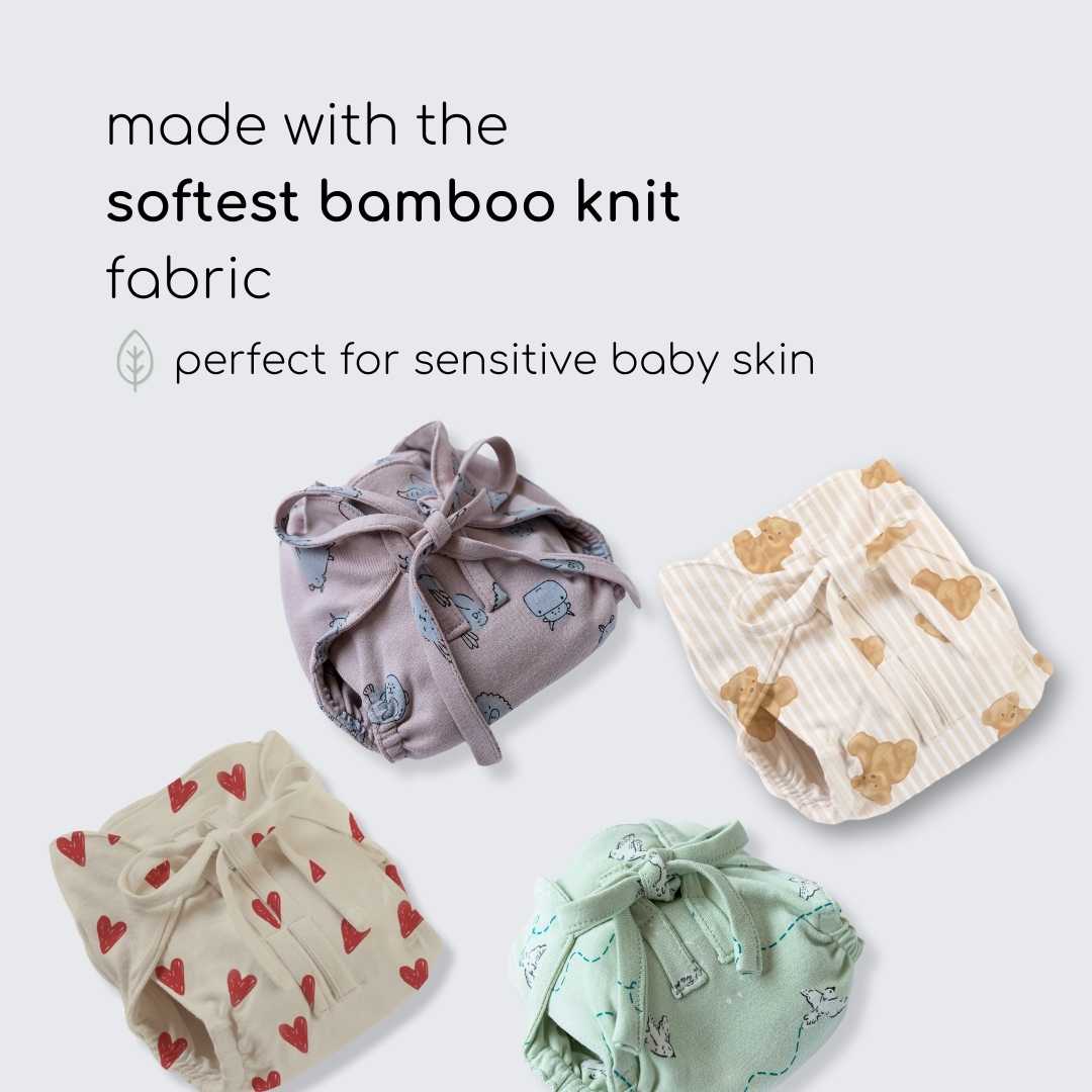 bamboo knit cloth nappy - prints