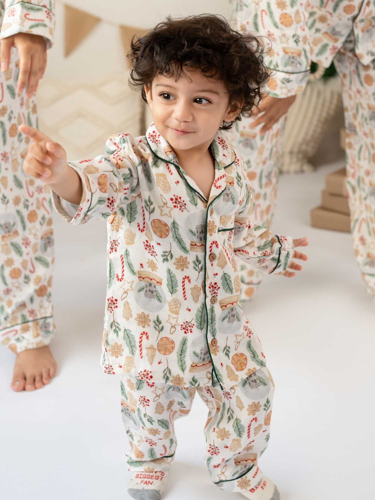 bamboo muslin nightsuit set -christmas collection