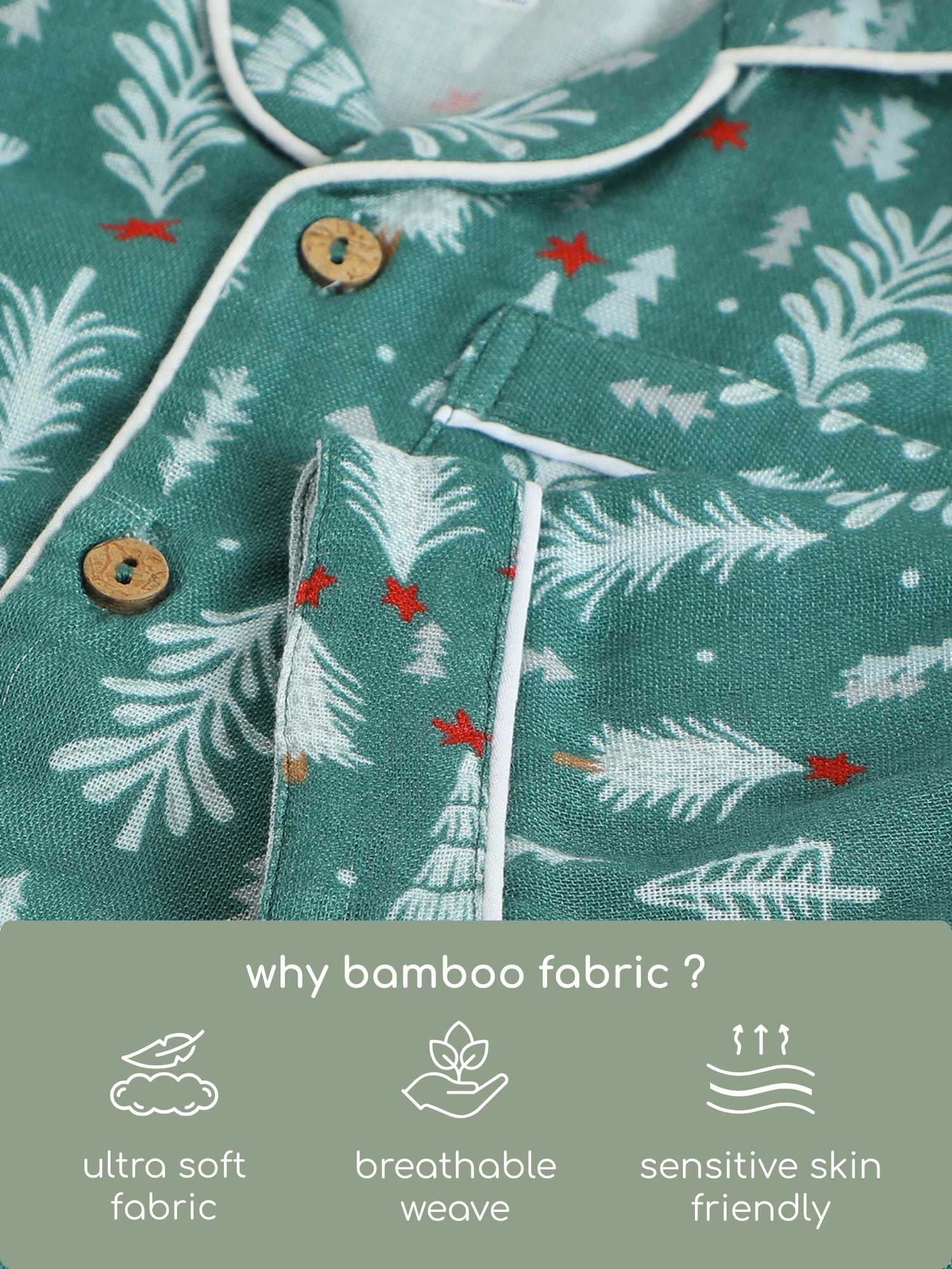 bamboo muslin nightsuit set -christmas collection