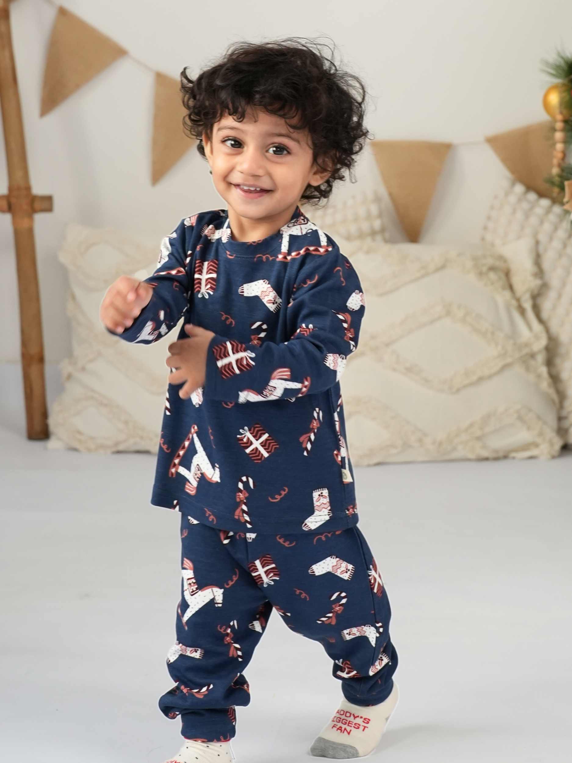 bamboo long sleeve pajama co-ord set - christmas collection