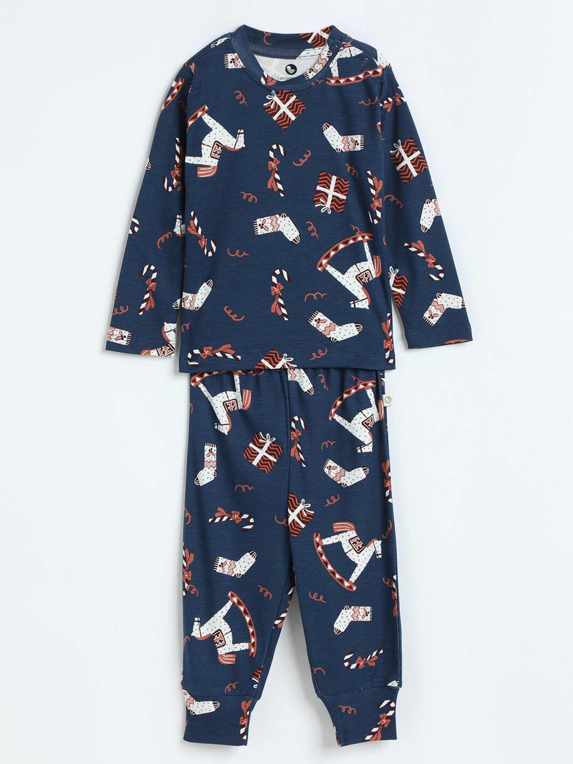 bamboo long sleeve pajama co-ord set - christmas collection