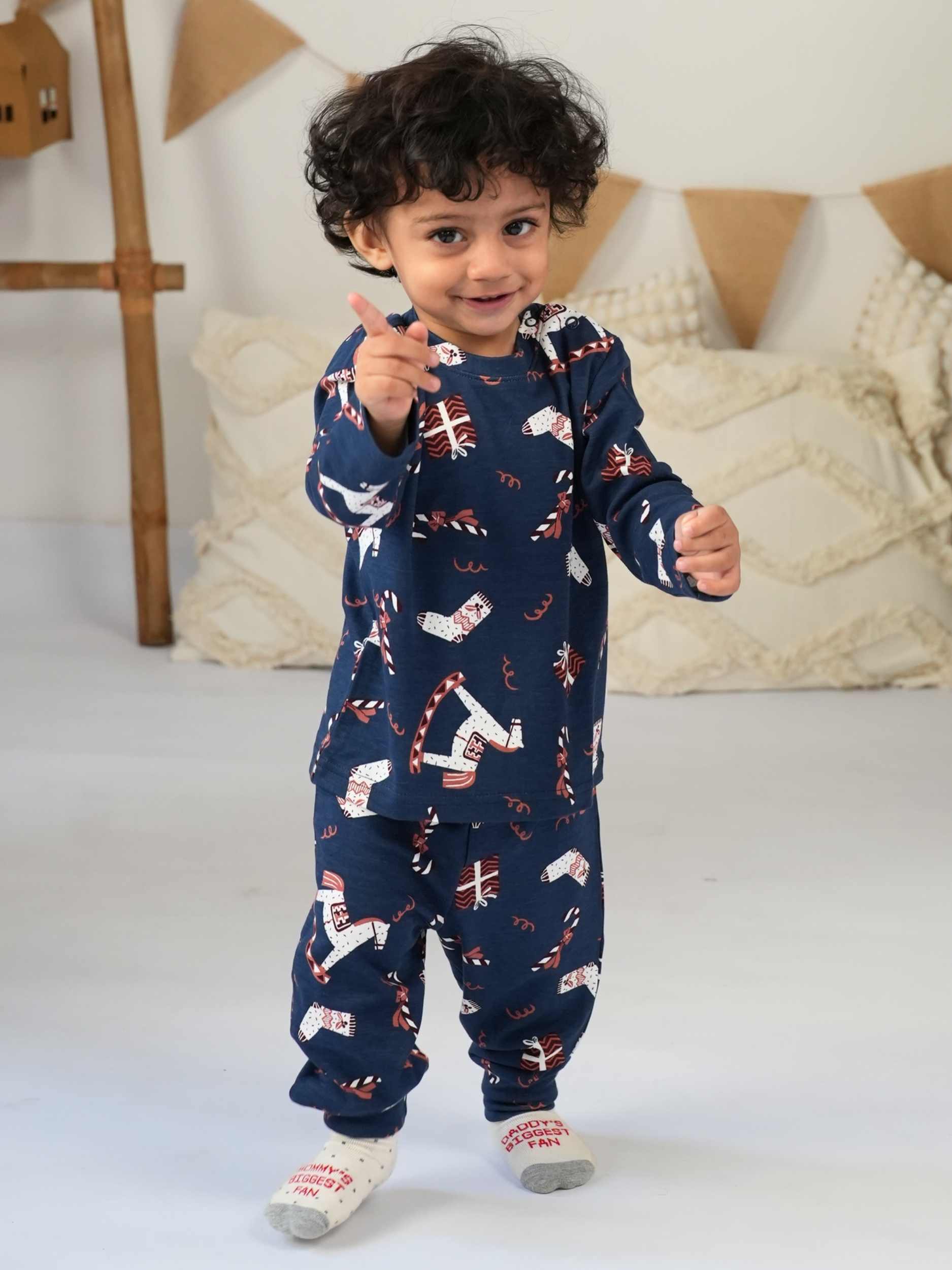 bamboo long sleeve pajama co-ord set - christmas collection