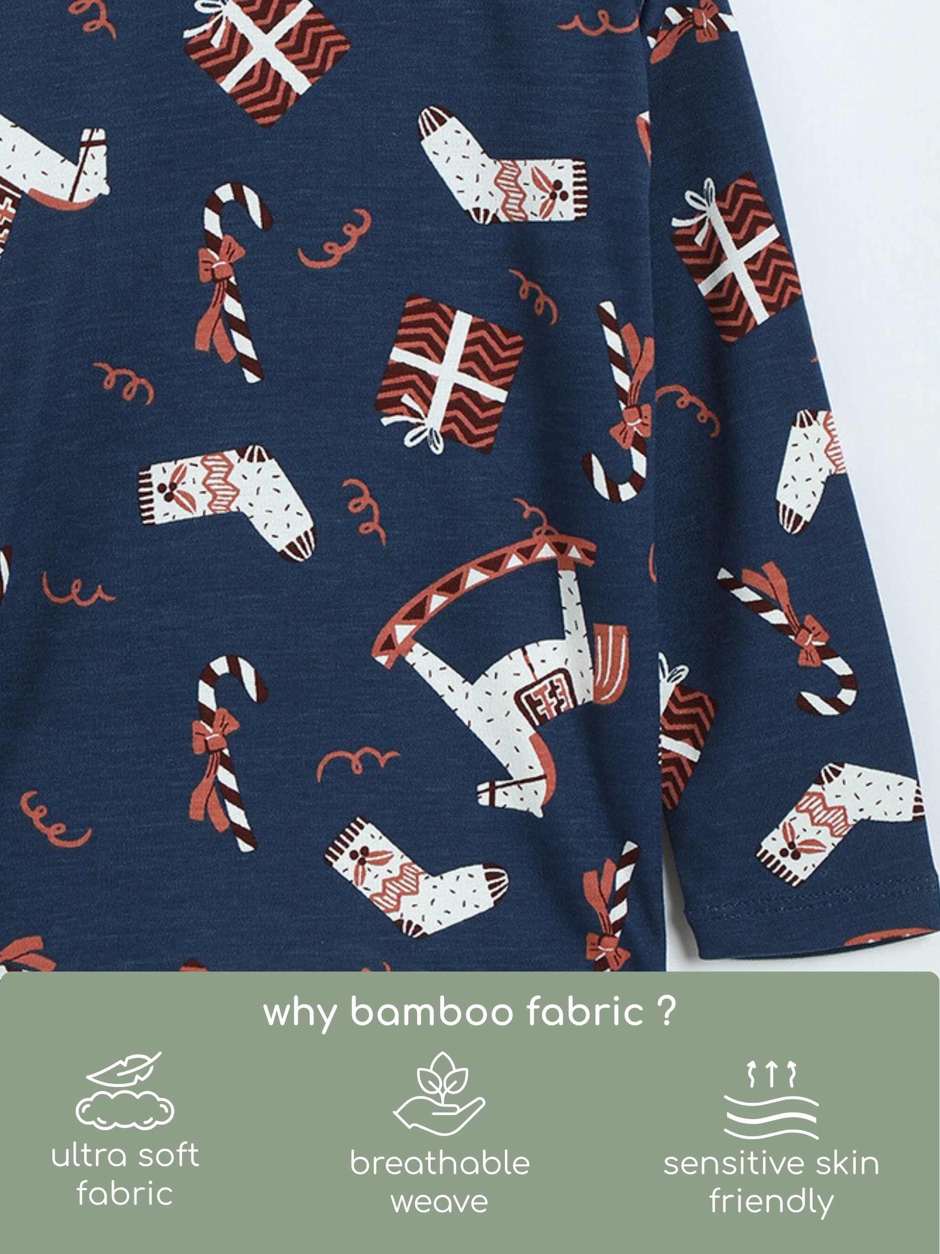 bamboo long sleeve pajama co-ord set - christmas collection