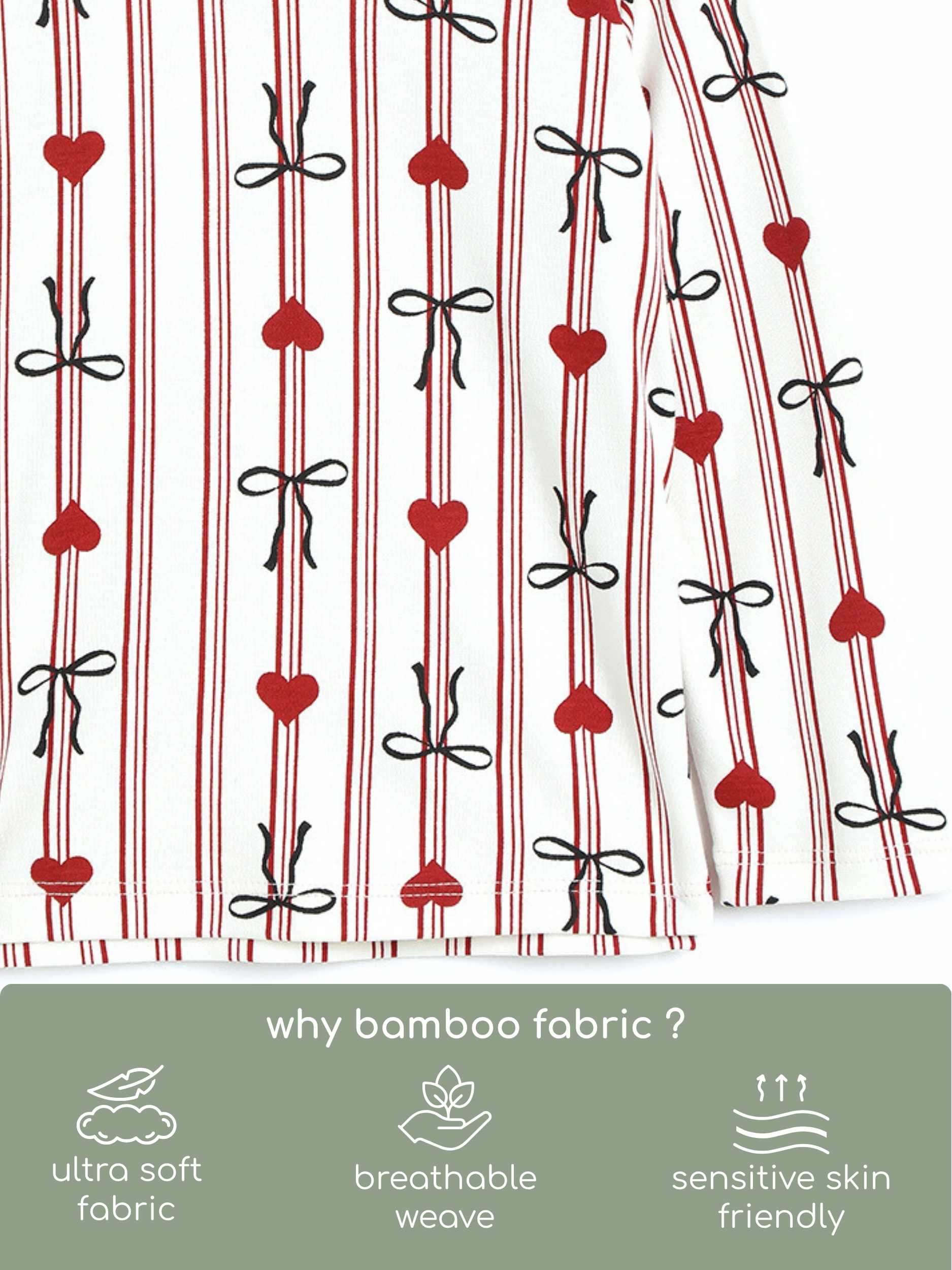 bamboo long sleeve pajama co-ord set - christmas collection