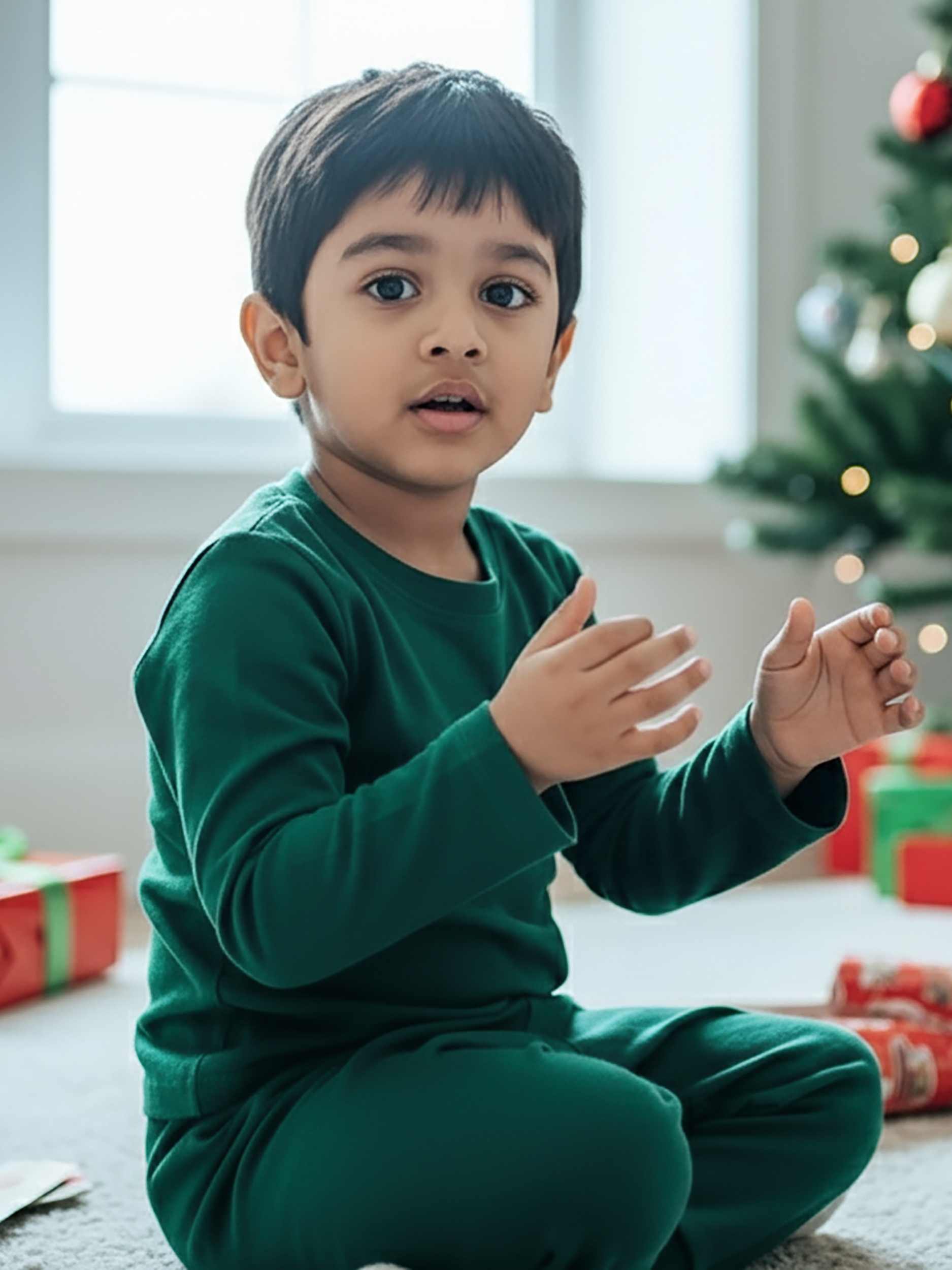 bamboo long sleeve pajama co-ord set - christmas collection