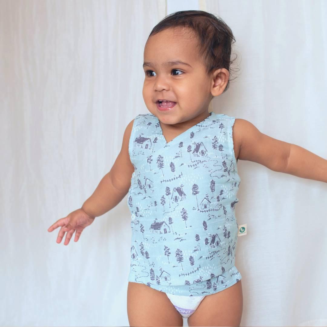 bamboo muslin kimono vest