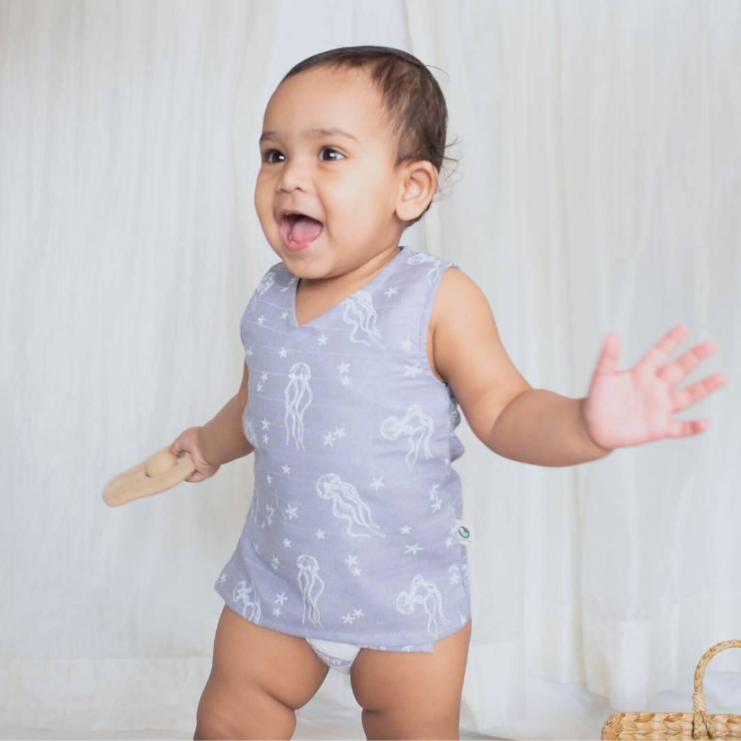 bamboo muslin kimono vest