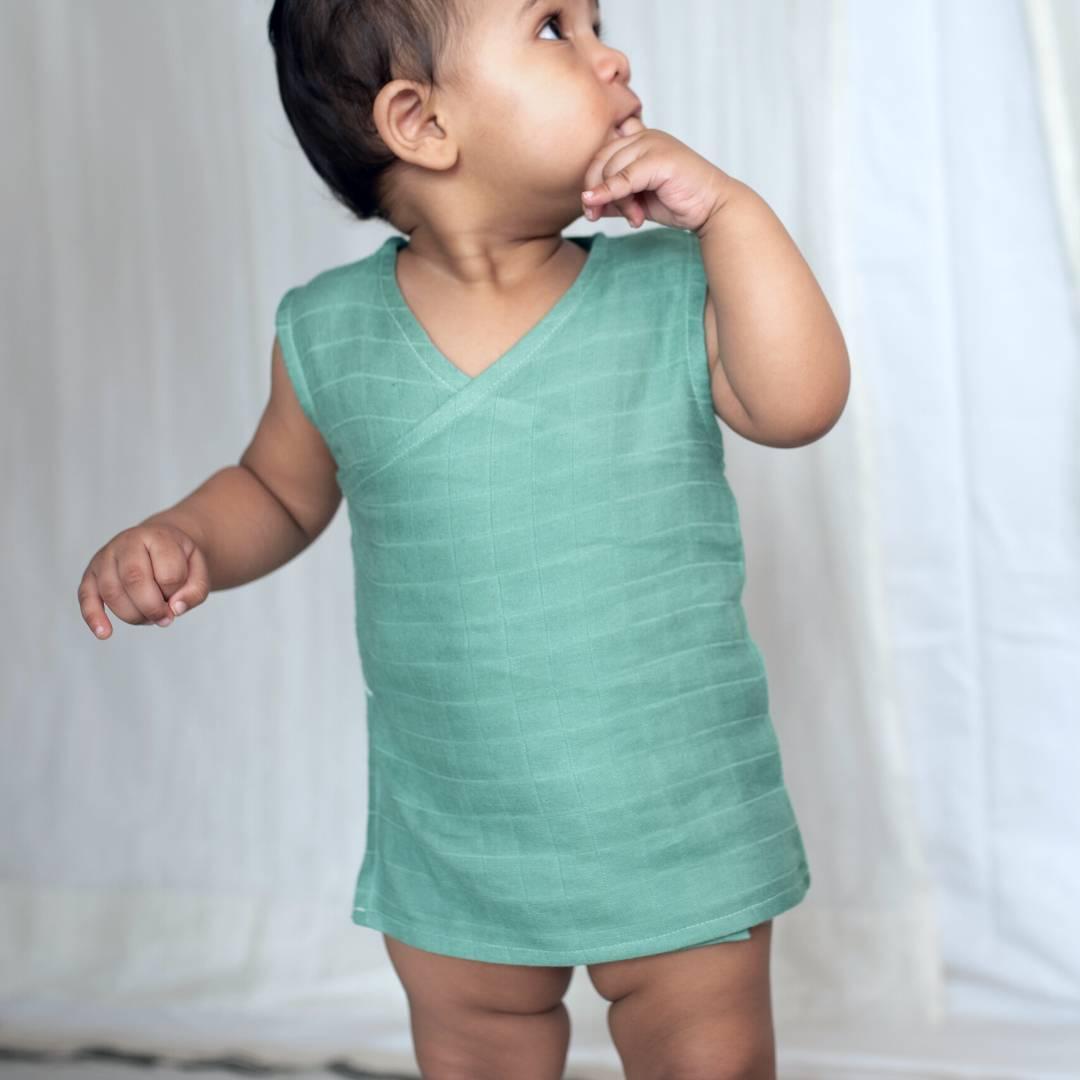 bamboo muslin kimono vest