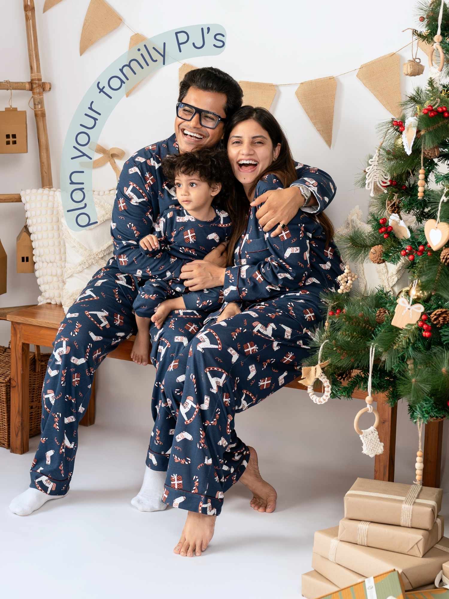 bamboo men's knit pyjamas - christmas collection
