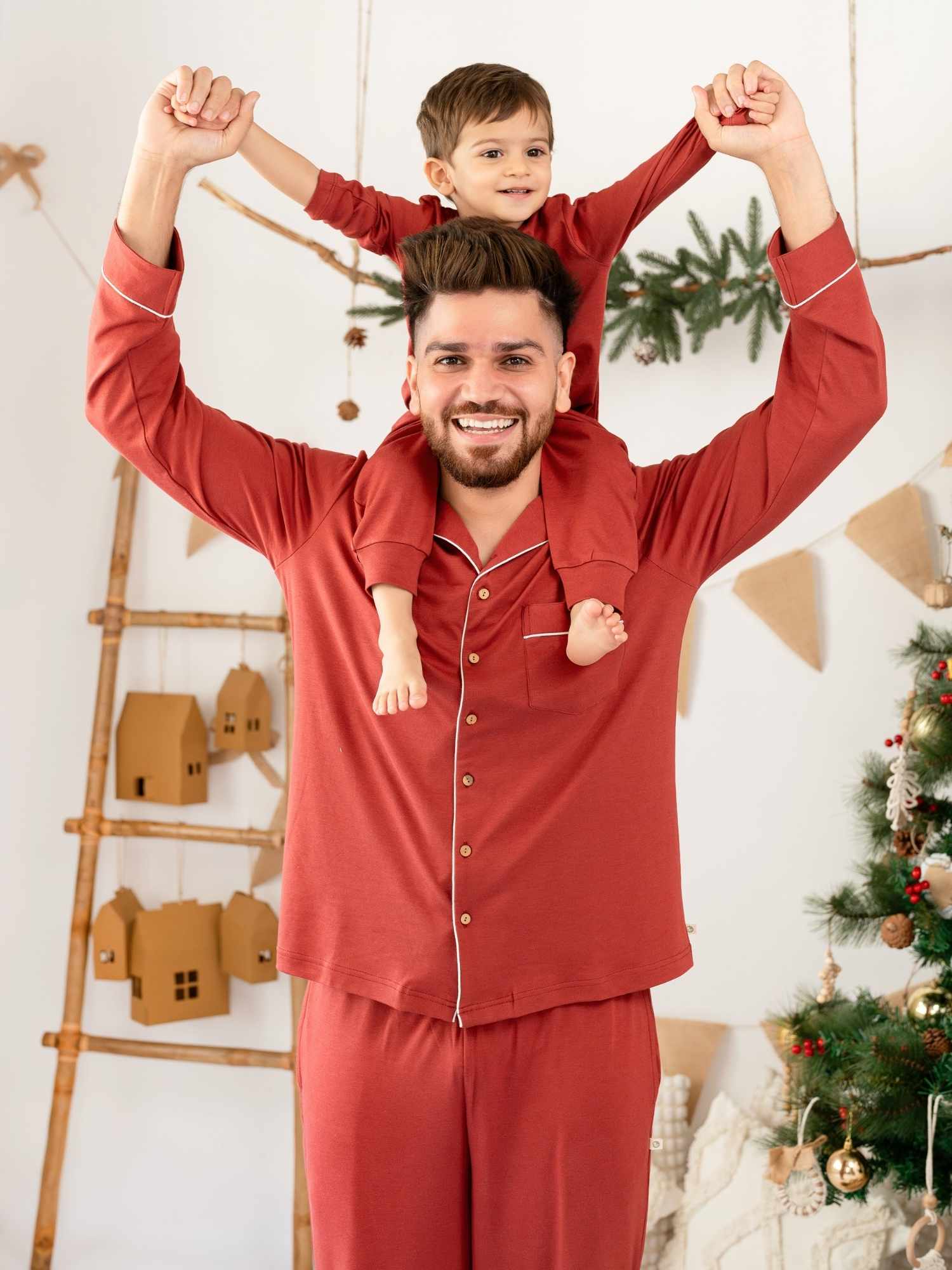 bamboo men's knit pyjamas - christmas collection