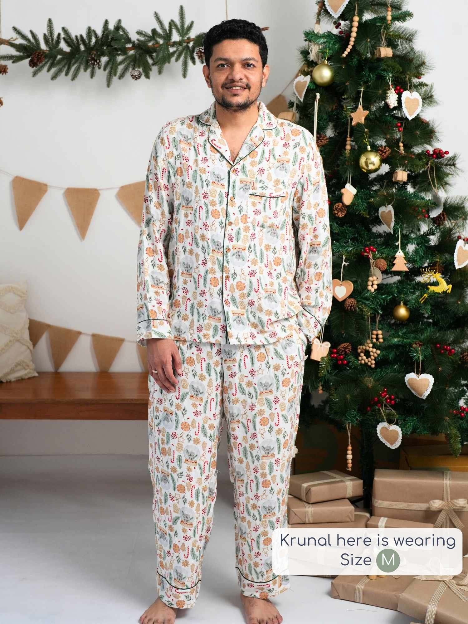 men's bamboo muslin matching family christmas pajamas