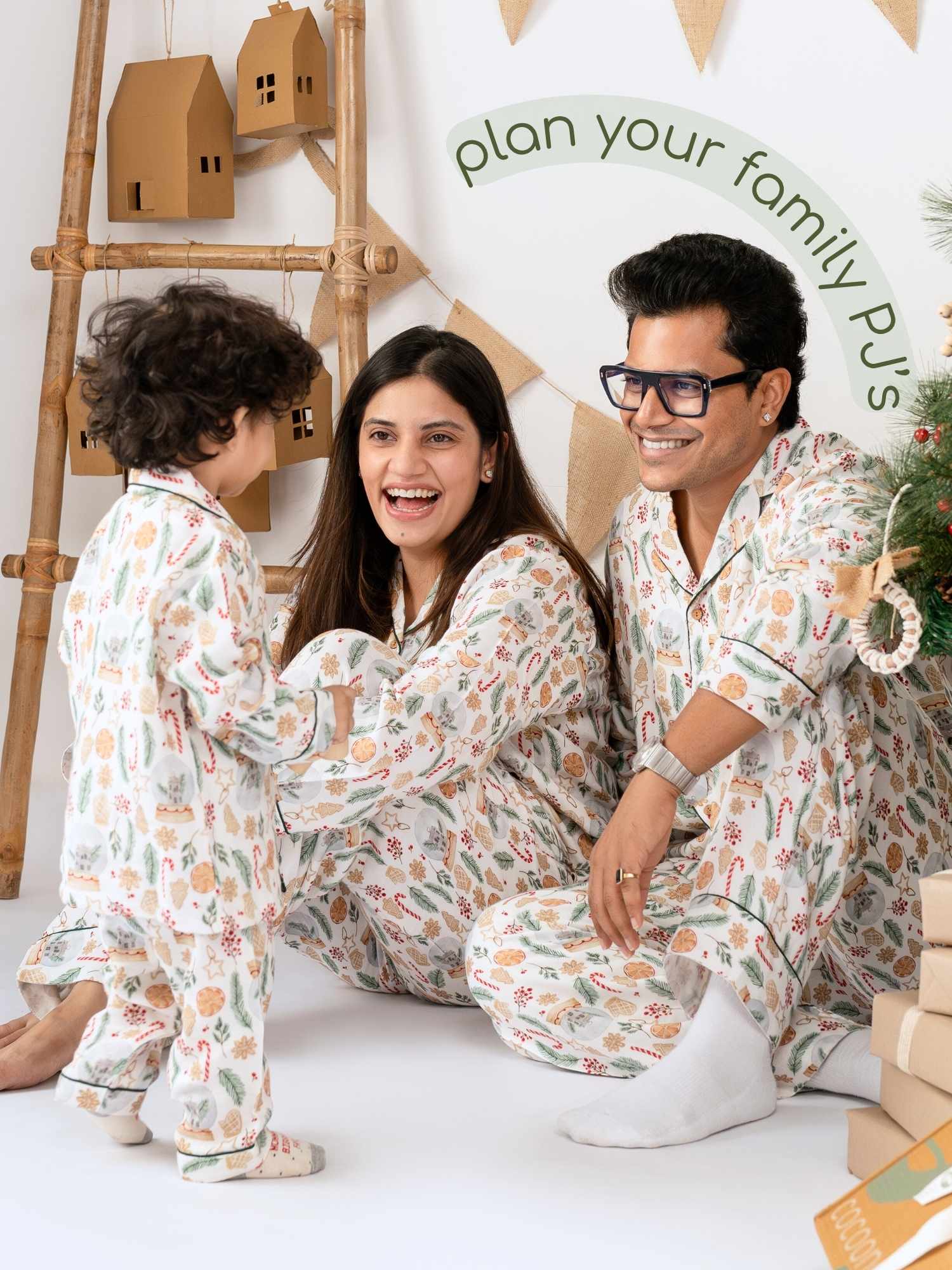 men's bamboo muslin matching family christmas pajamas