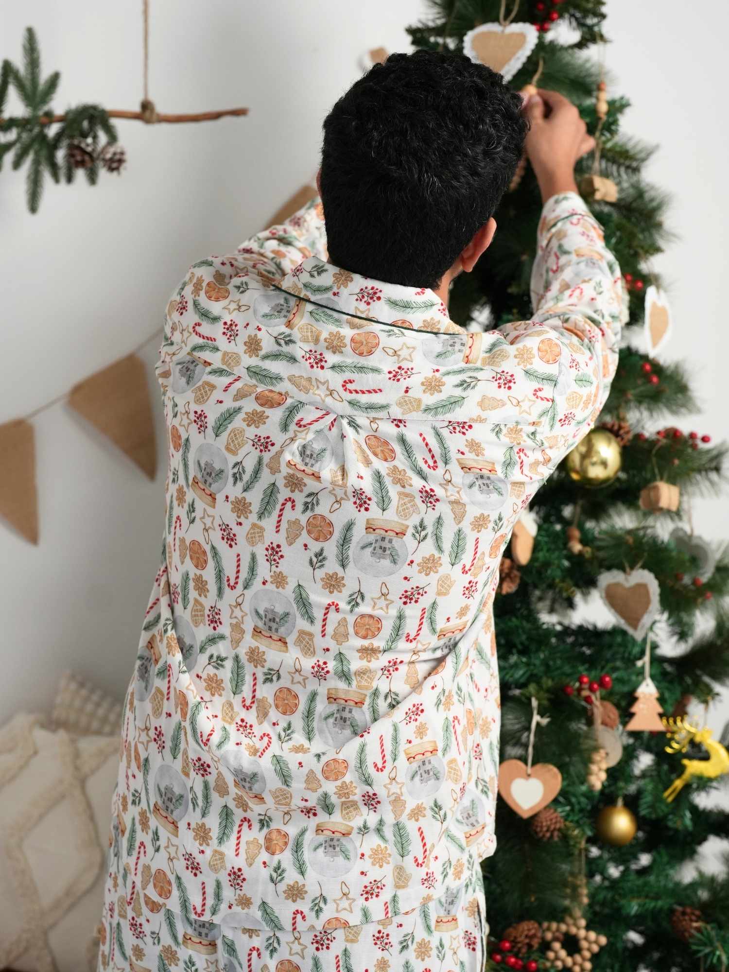 men's bamboo muslin matching family christmas pajamas