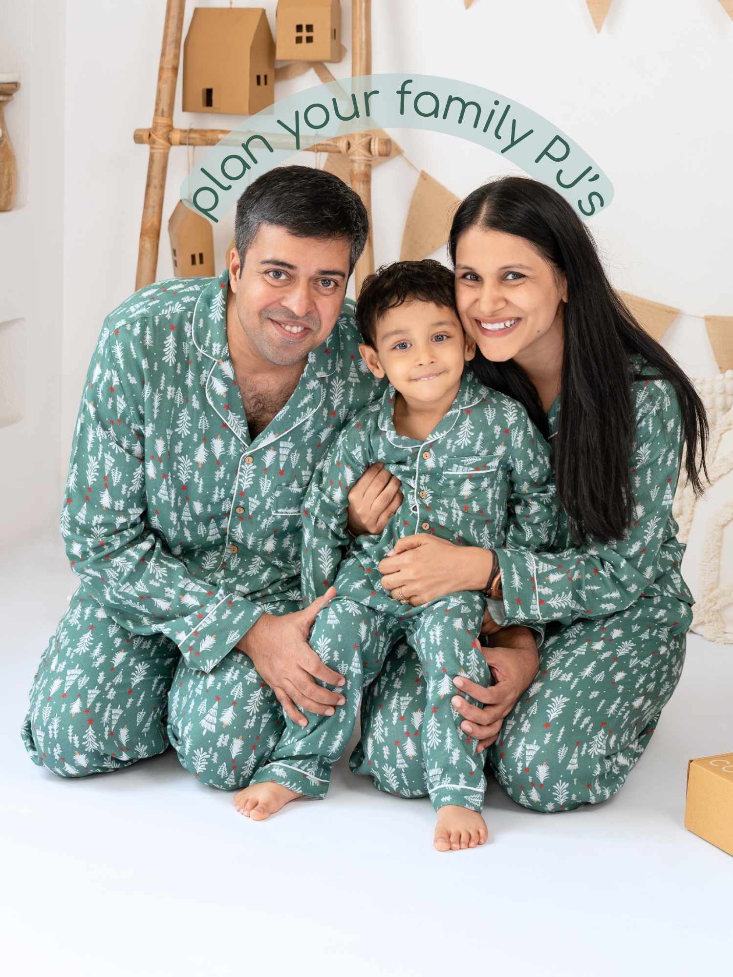 men's bamboo muslin matching family christmas pajamas
