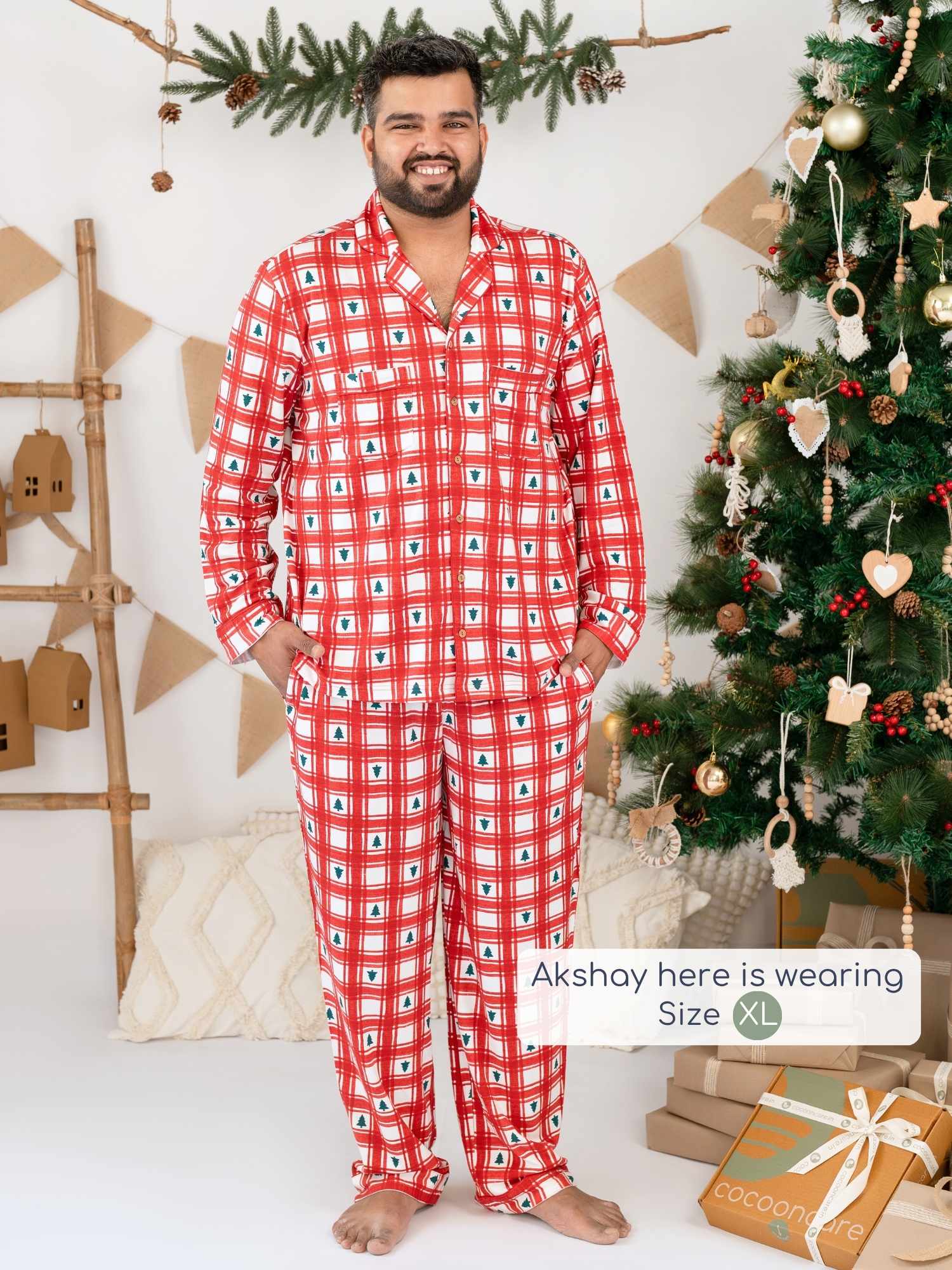 men's bamboo knit matching family christmas pajamas