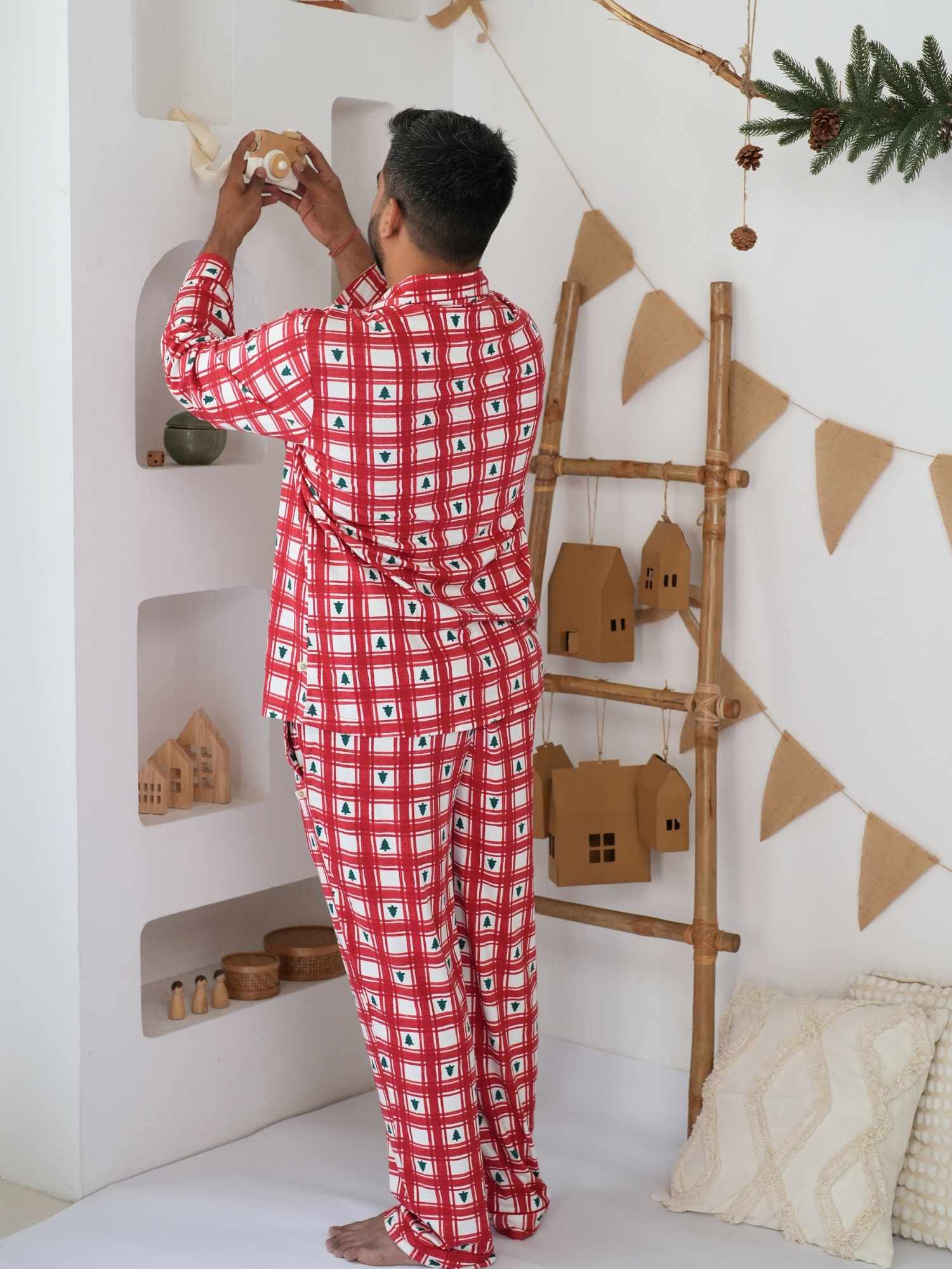 men's bamboo knit matching family christmas pajamas