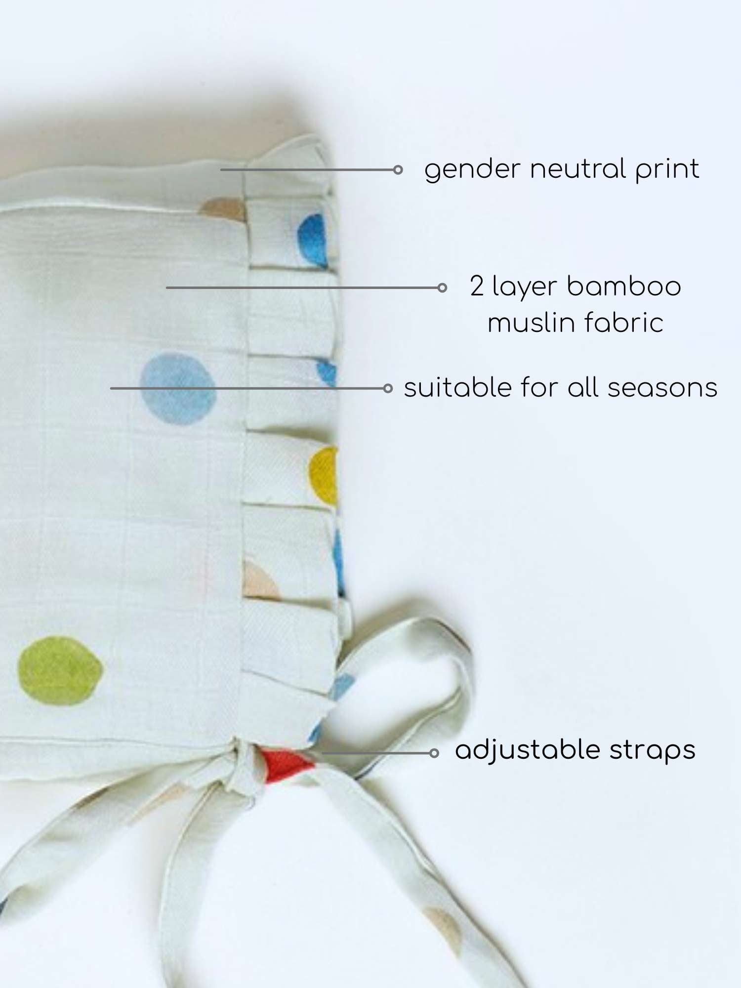 newborn bamboo muslin bonnet cap set of 3