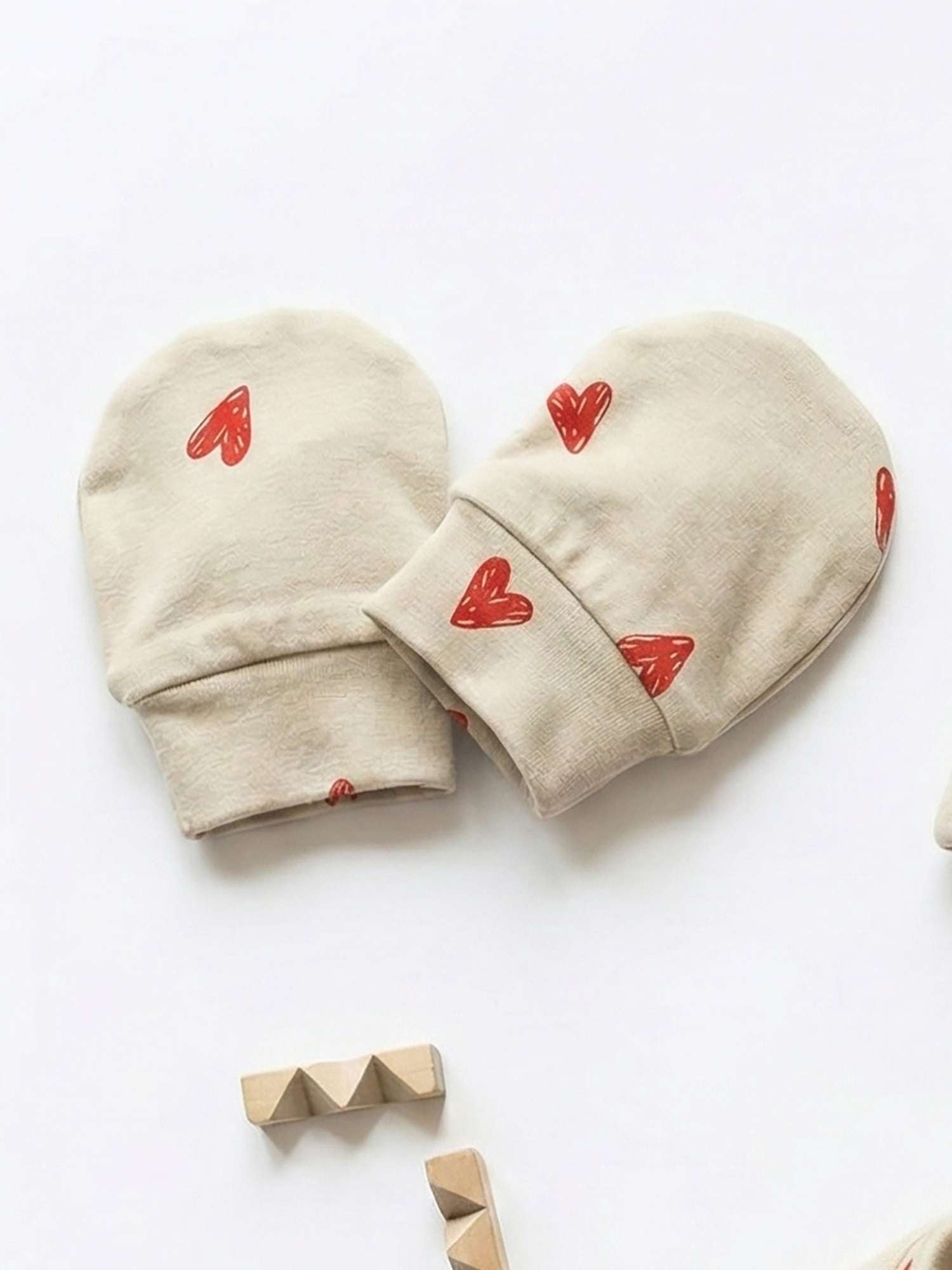 newborn baby bamboo cap mittens socks combo - prints