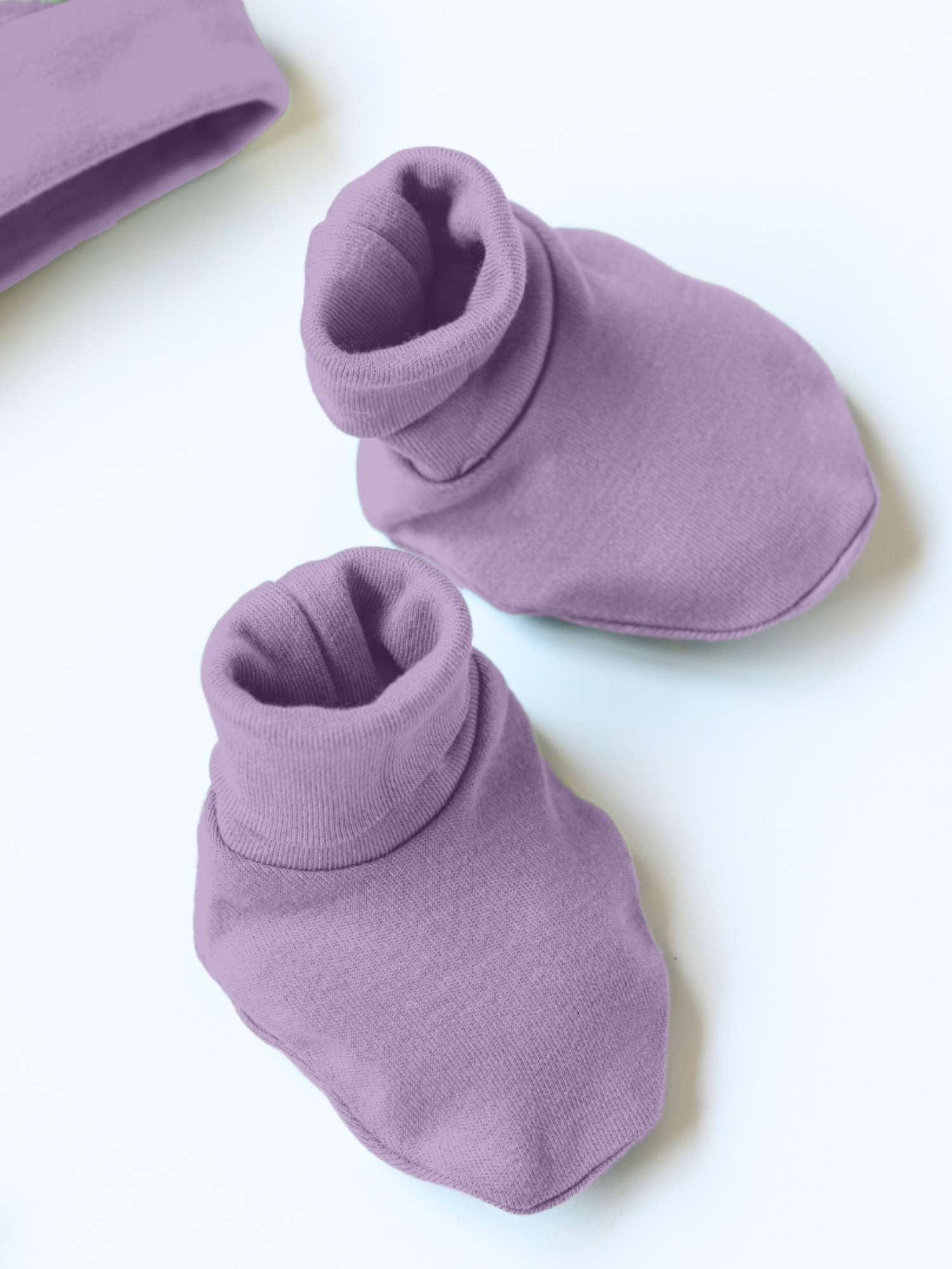 newborn baby bamboo cap mittens socks combo - solid colours