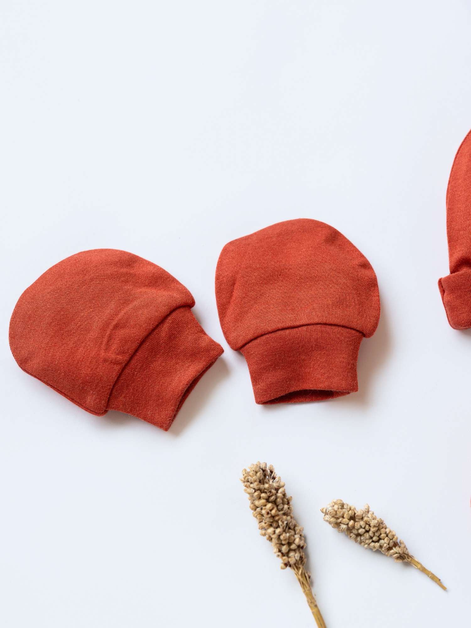 newborn baby bamboo cap mittens socks combo - solid colours