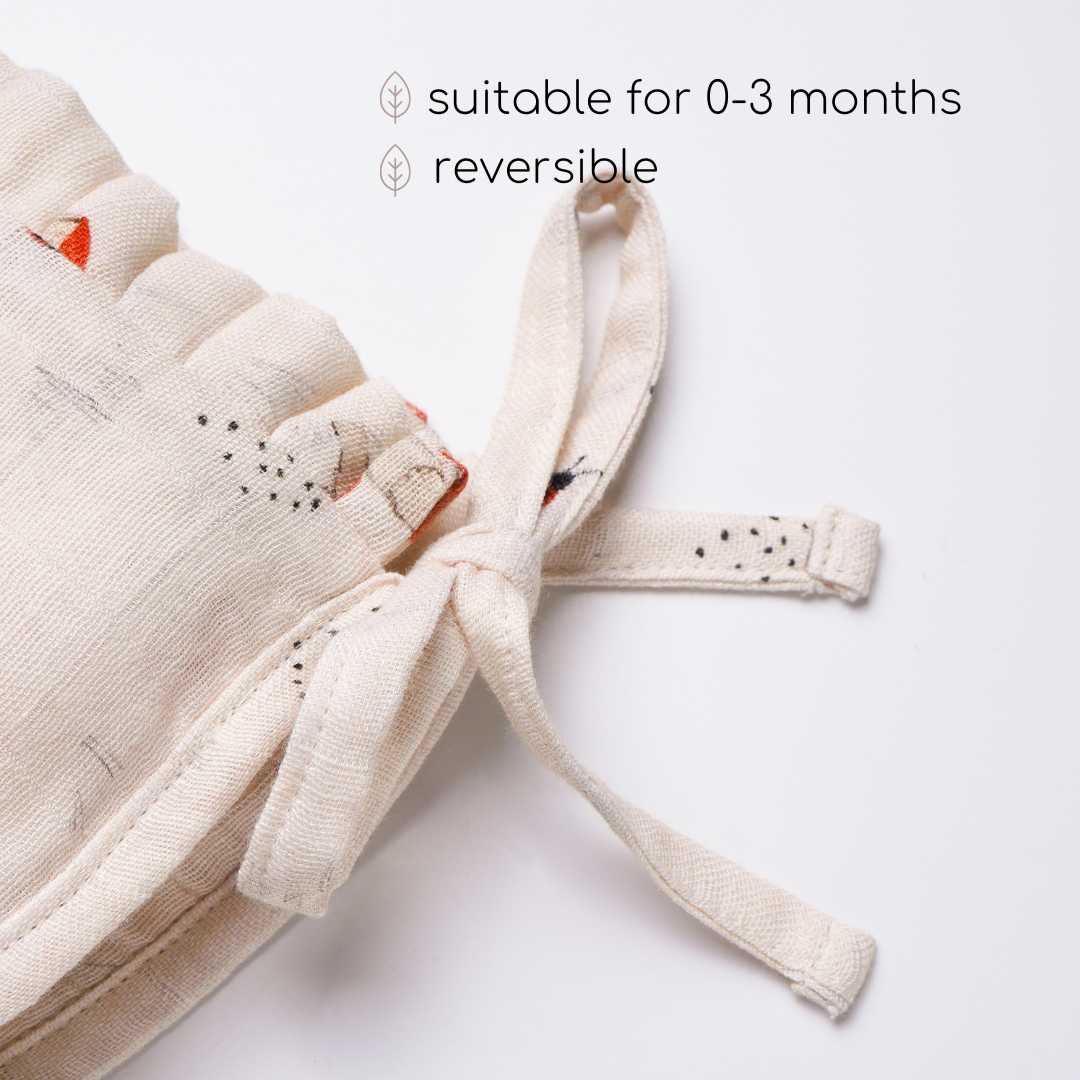 newborn bamboo muslin bonnet cap - enchanted garden