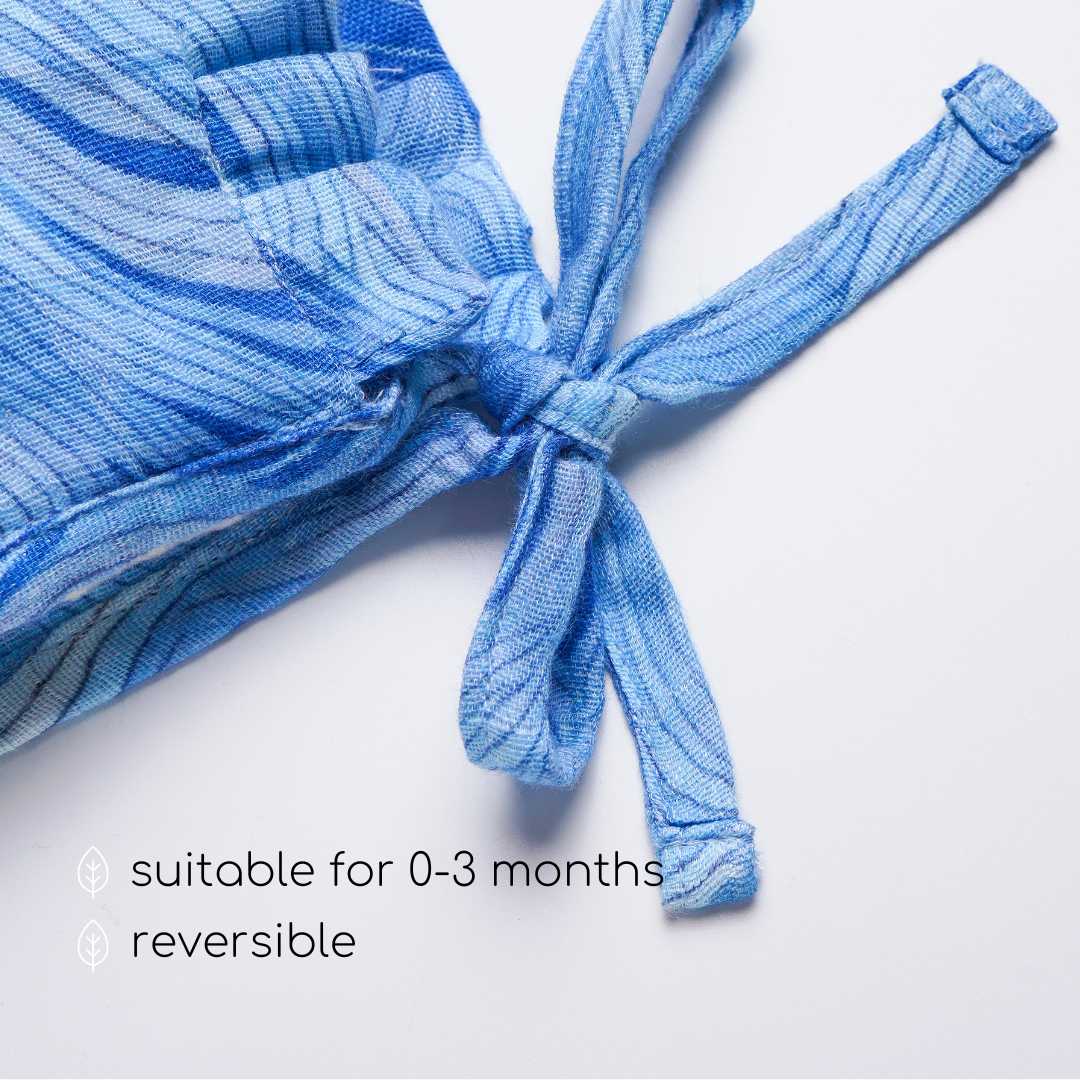 newborn bamboo muslin bonnet cap - playful patterns