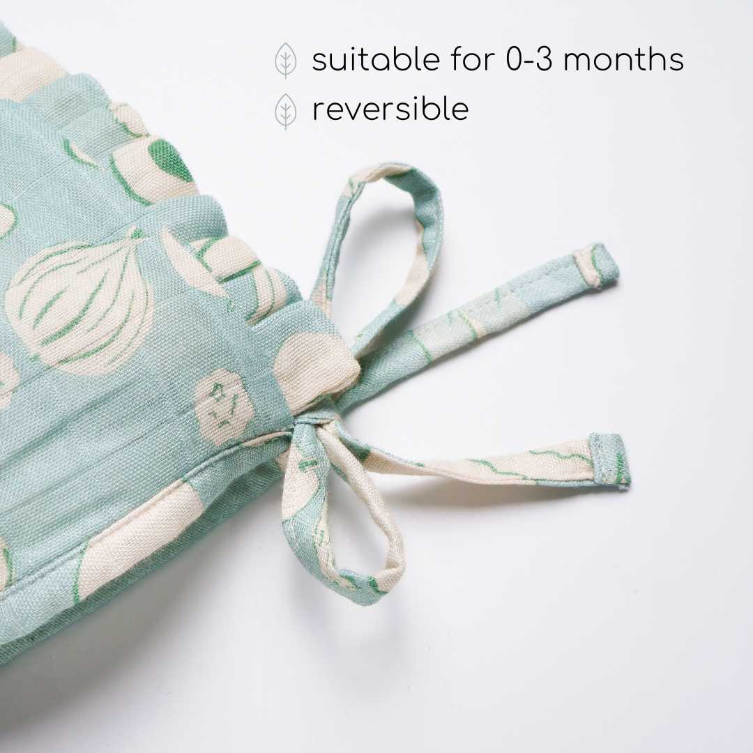 newborn bamboo muslin bonnet cap - enchanted garden