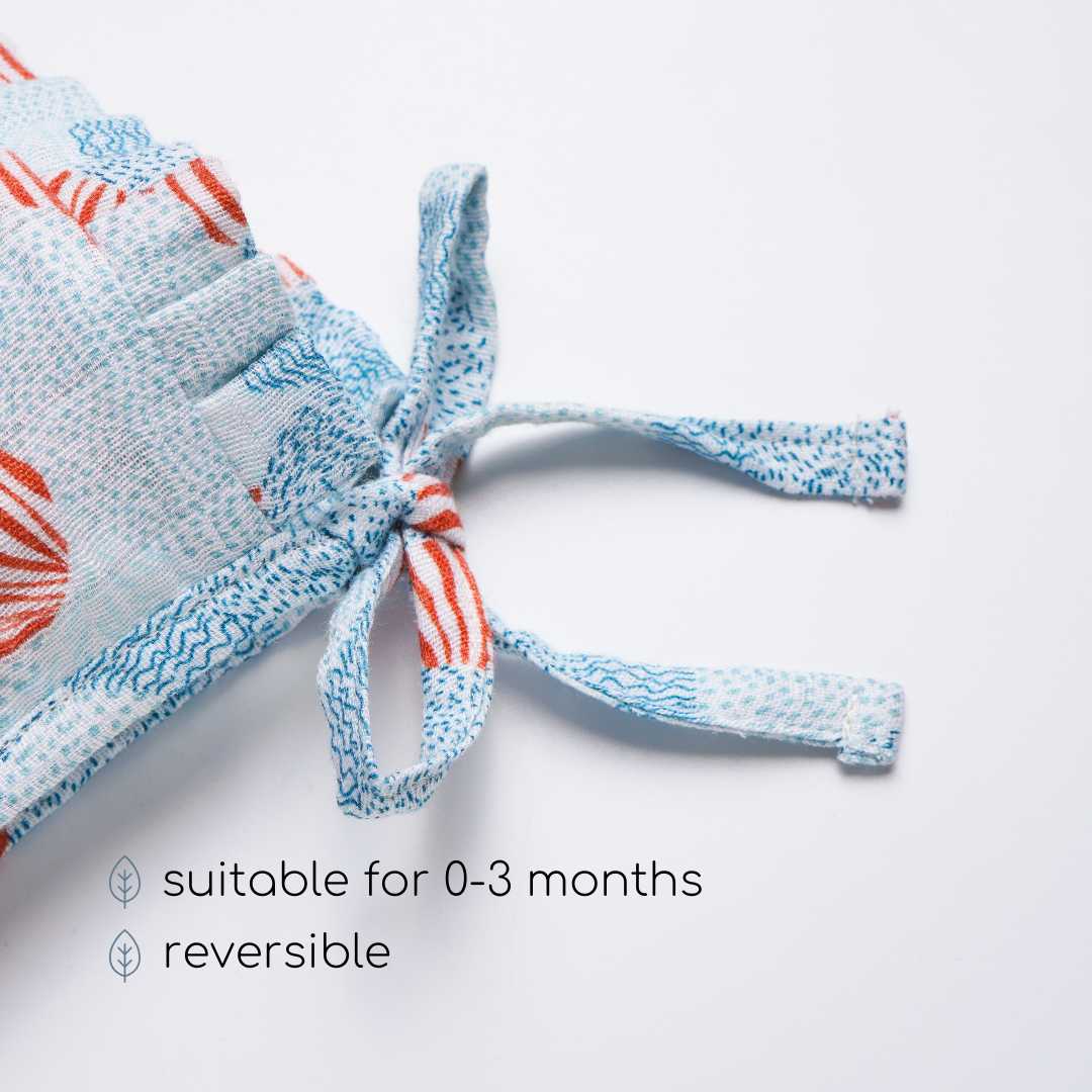 newborn bamboo muslin bonnet cap - playful patterns