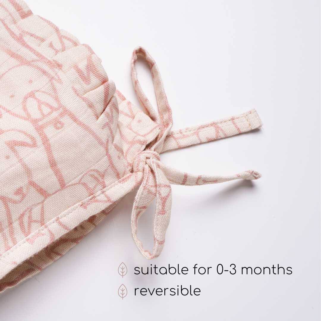 newborn bamboo muslin bonnet cap - into the wild