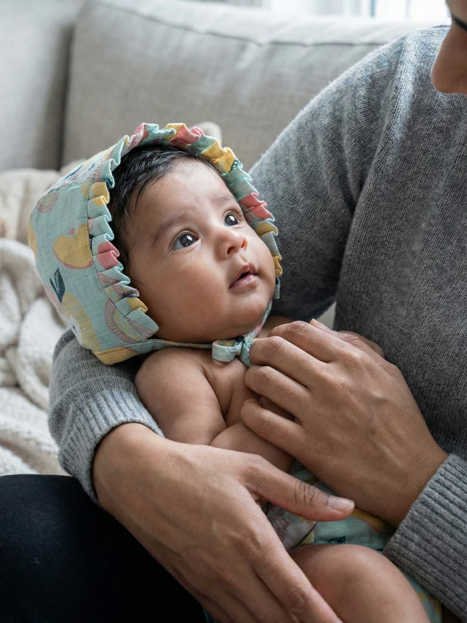 newborn bamboo muslin bonnet cap set of 3