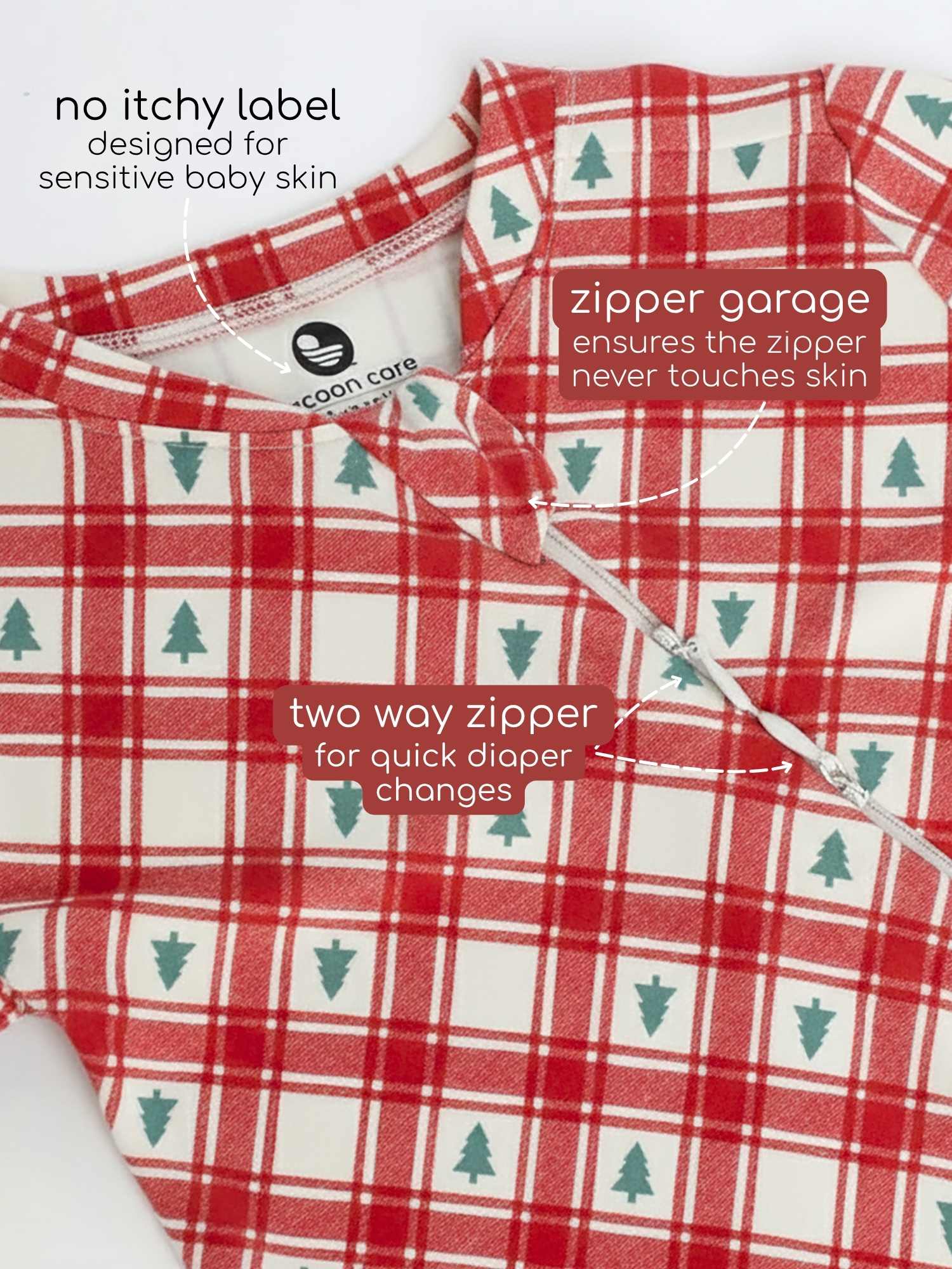 bamboo footed sleepsuit - christmas collection