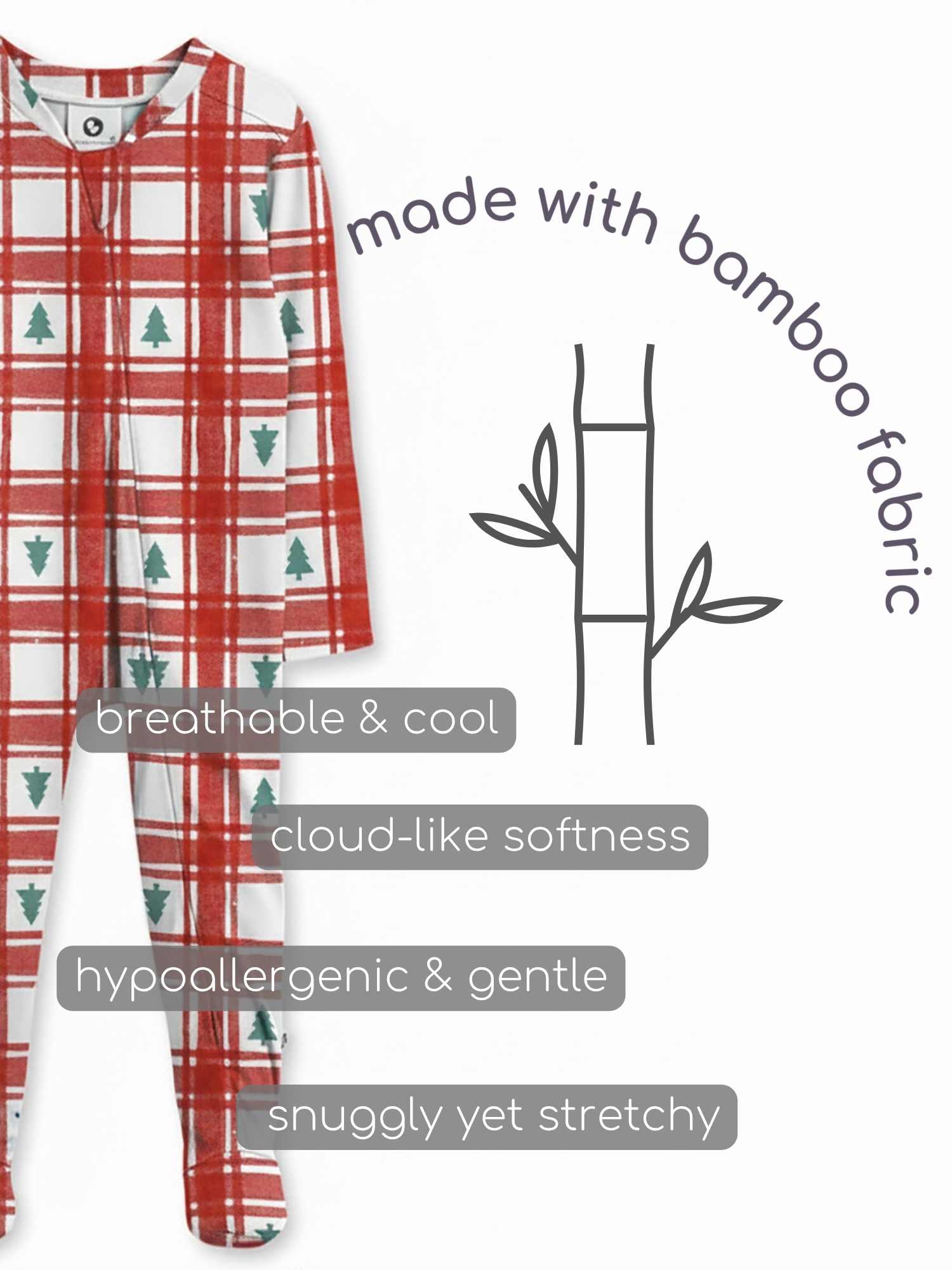 bamboo footed sleepsuit - christmas collection