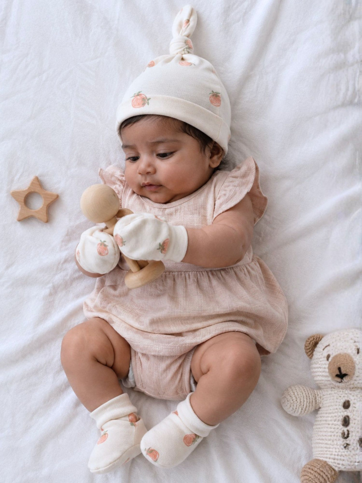 newborn baby bamboo cap mittens socks combo