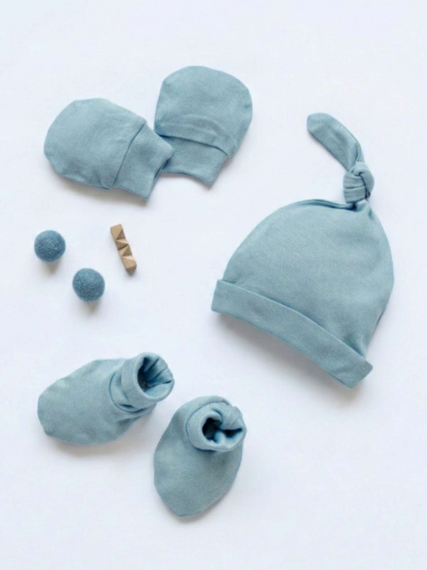 newborn baby bamboo cap mittens socks combo