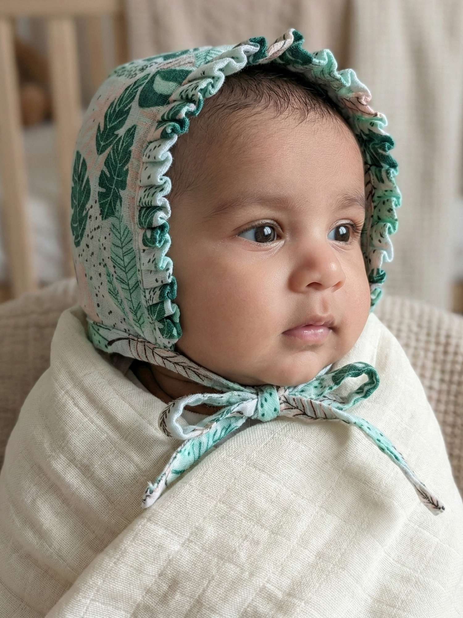 newborn bamboo muslin bonnet cap pack of 6