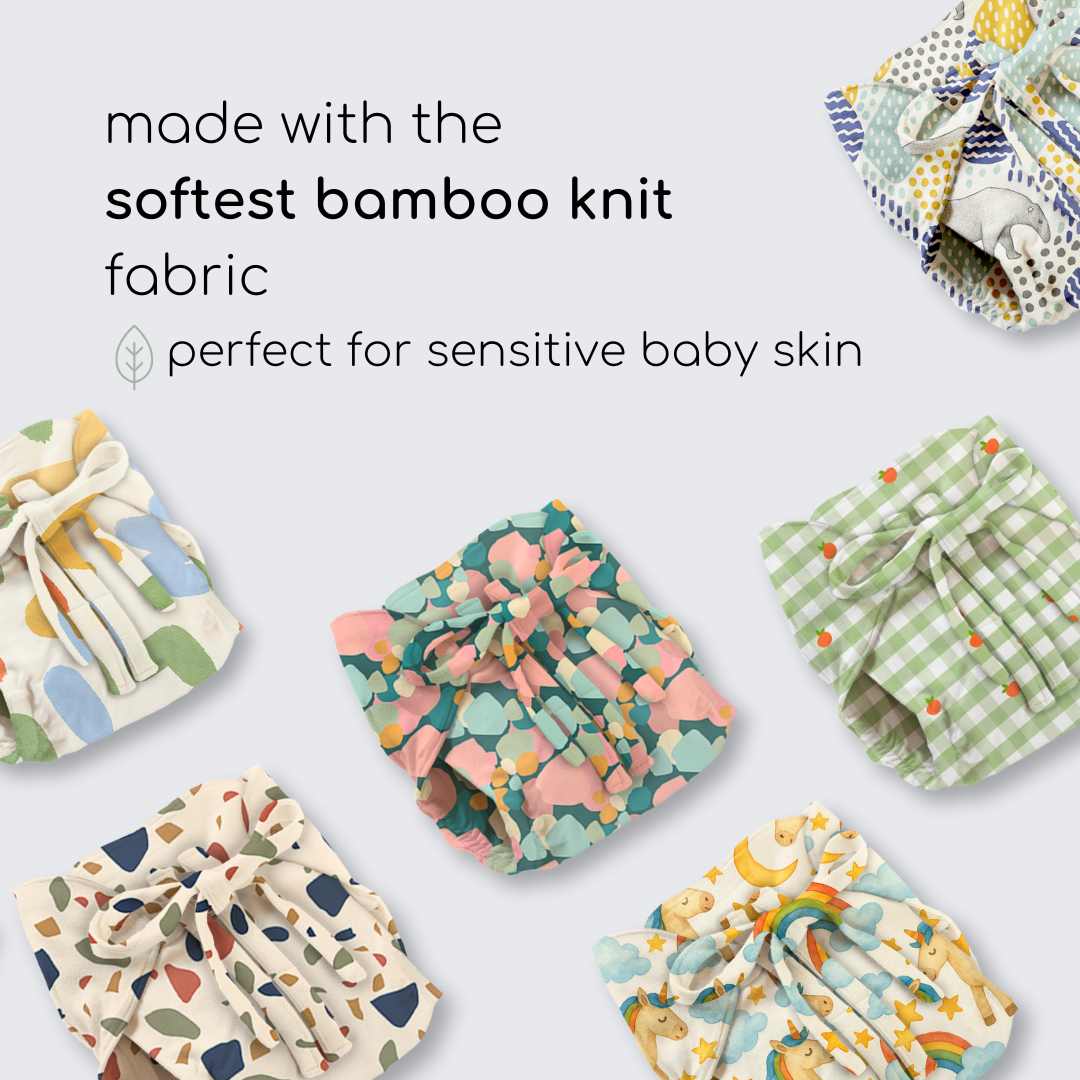 bamboo knit cloth nappy pack of 4